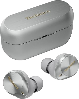 Technics EAH-AZ80E-S Auricolari Wireless con Noise Cancelling, Bluetooth Multipoint 3 Dispositivi, Auricolari In-Ear, Cuffie con Microfono Integrato, Adattabili, Argento