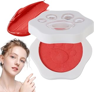 e Cream Blush For Cheeks, Soft e Cream Blush Double Use Cheek Lip Blush | Cat Claw Design Gradient Natural Blush Cream for Cute Youthful Makeup