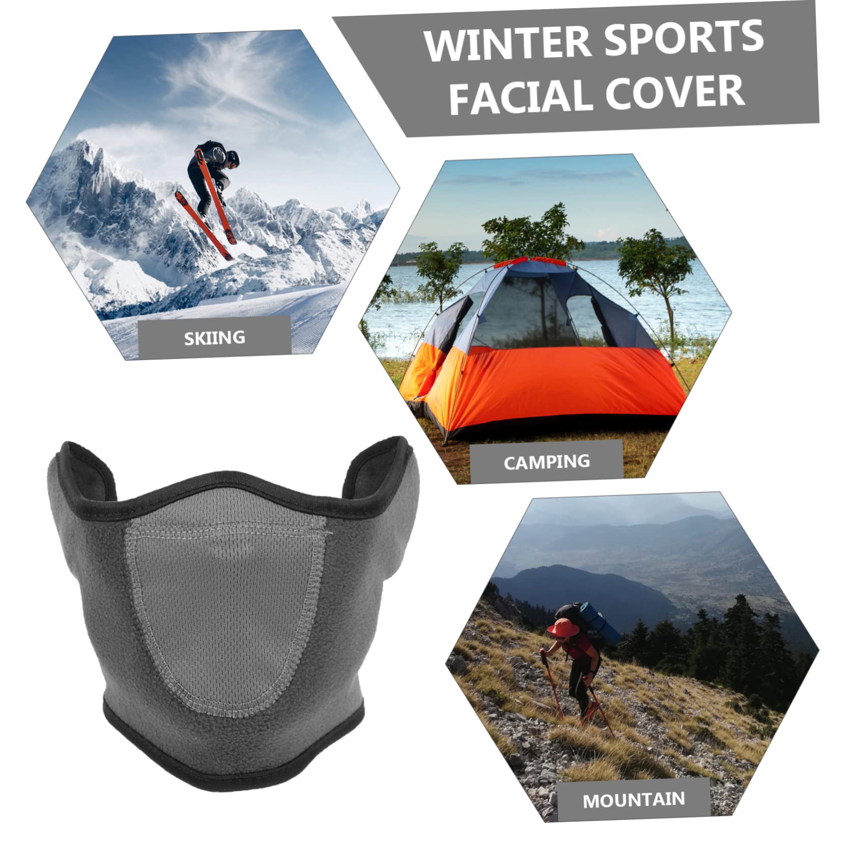 5stücke Wiederverwendbare Halsabdeckung Winddichte Fleece-gesichtsmaske Für Kälte Schutz Für Hals Und Ohren Für Wintersport Und Outdoor-aktivitäten
