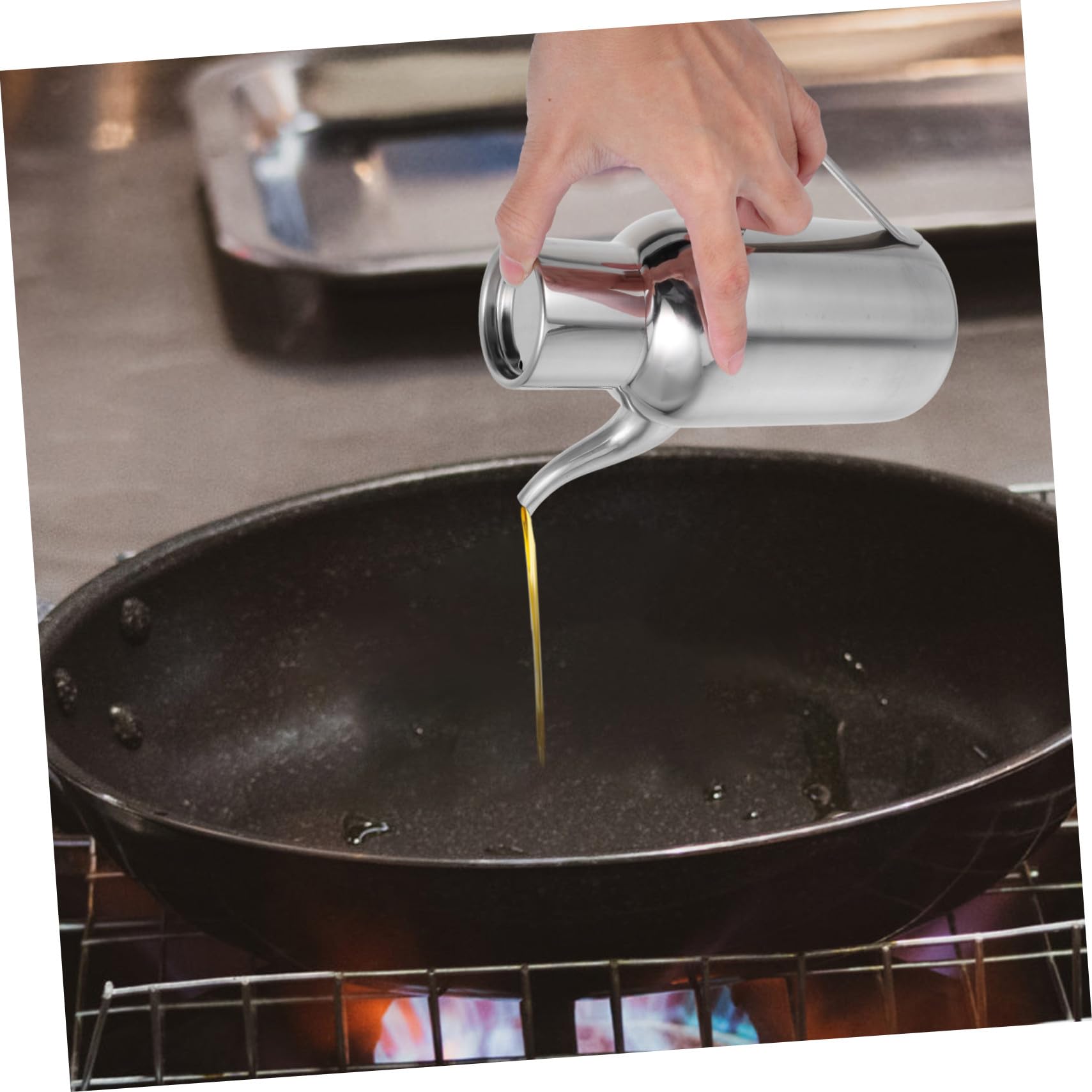 Mipcase Distributore Olio in Acciaio Inox 304 da 800ml Beccuccio Antigoccia, Bottiglia per Olio D’oliva e Aceto per Cucina Domestica, Ristorante e Buffet