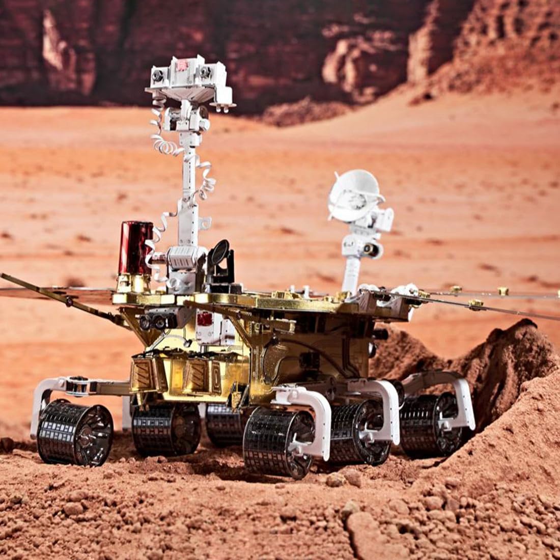 Kit 3D per un robot spaziale meccanico in metallo in scala 1:23, da costruire, kit STEM per esplorazione spaziale e oggetto da collezione (oltre 281 pezzi)