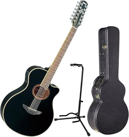 Yamaha apx700ii de 12 cuerdas acústica guitarra eléctrica Thinline Funda y  soporte negro w/duro : Instrumentos Musicales - Amazon.com