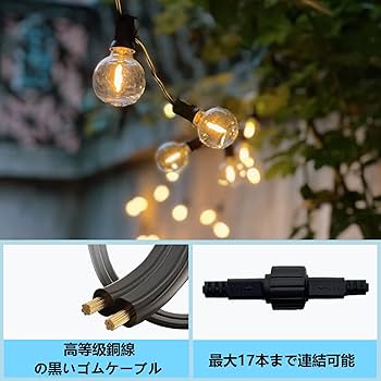 Amazon.co.jp: 防雨型LEDストリングライト 15M 25個LED電球付き E12