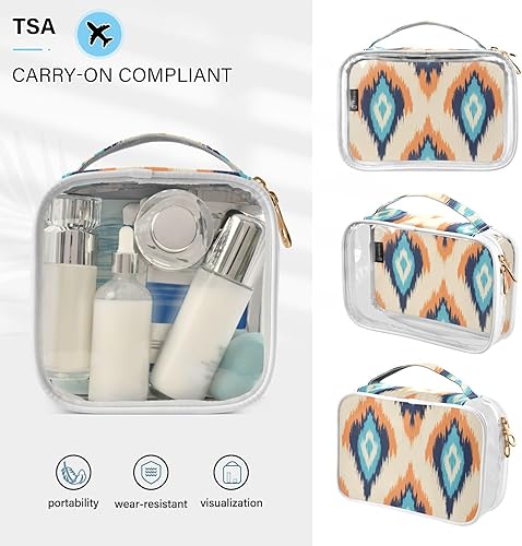 Miniatura 5 de Ikat Ethnic Clear Toiletry Bag for Traveling,2 Pack Makeup Cosmetic Bag with Zipper,Travel Bag for Toiletries,Travel Essentials 21215286