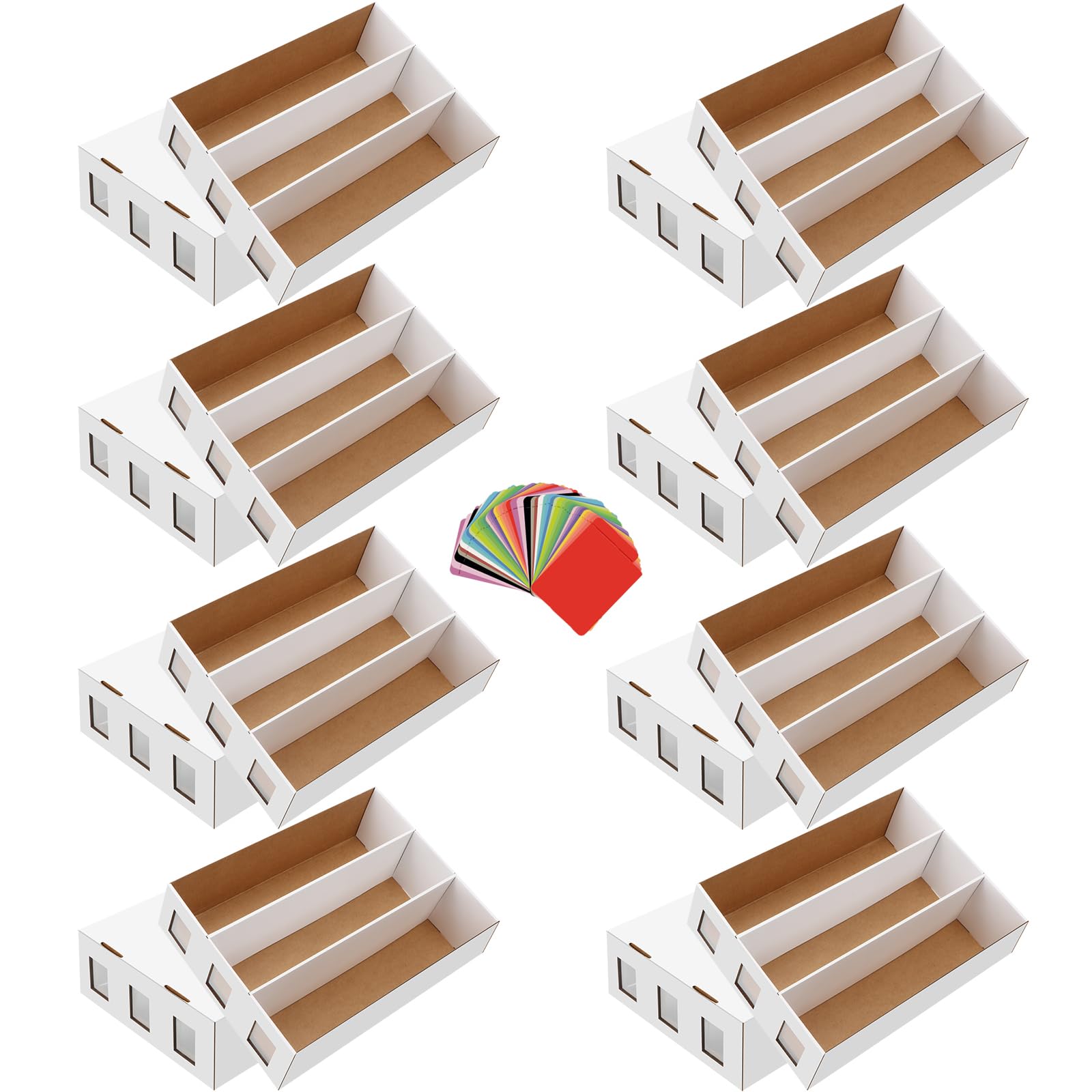 Lot de 8 boîtes de rangement pour cartes à collectionner, plus de 18 800 boîtes de rangement avec 48 intercalaires blancs pour cartes de sport et de basket-ball