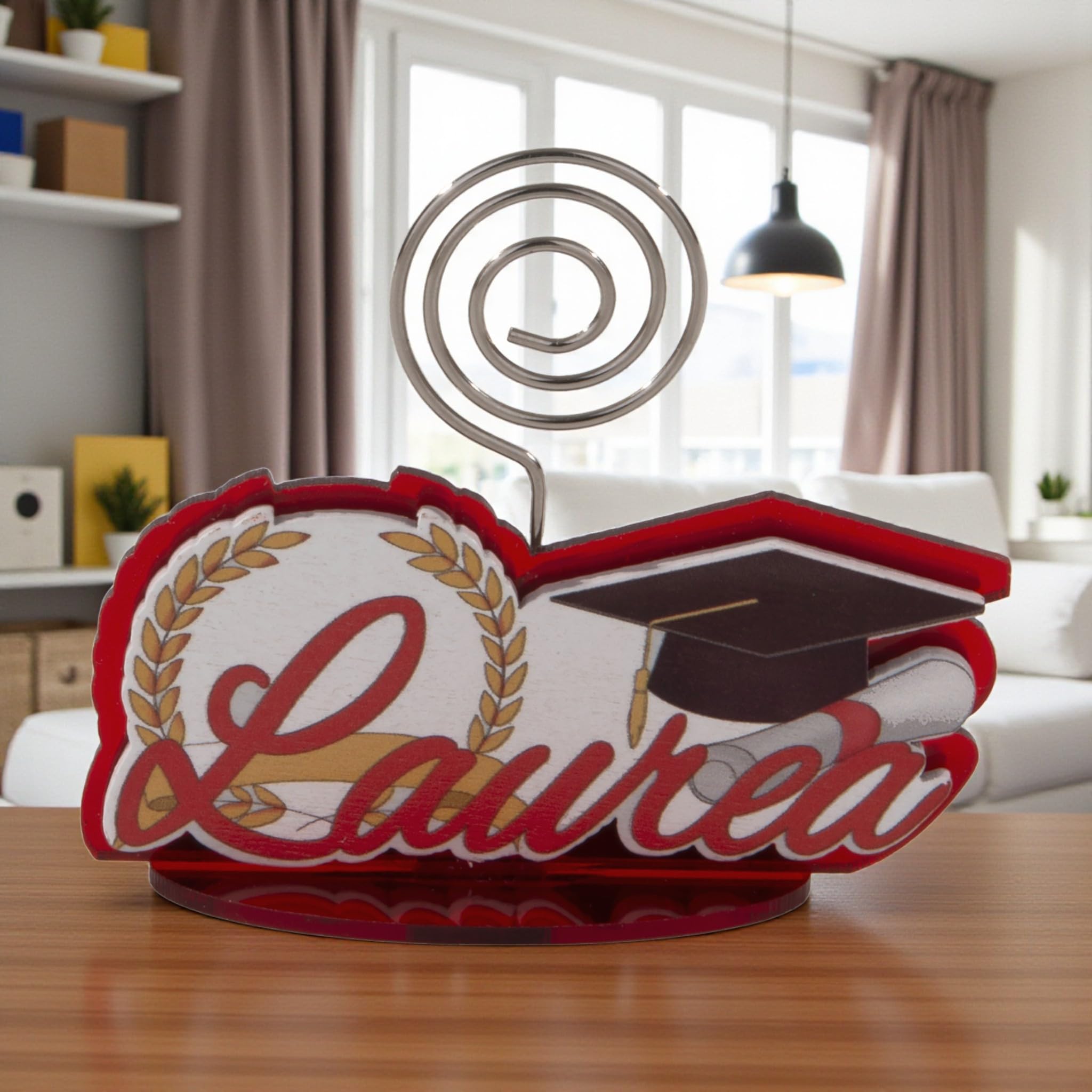 Doni Bomboniere Laurea 12 pz Memoclip Portafoto con Scritta Tocco Pergamena E Corona Alloro Idee Regalo Complete Originali Economiche