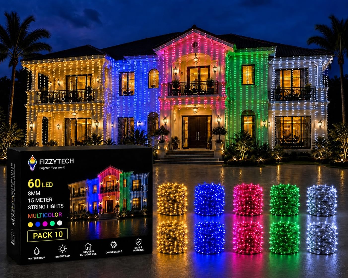 Fairy String Lights - 60 LED 15m Warm White -24