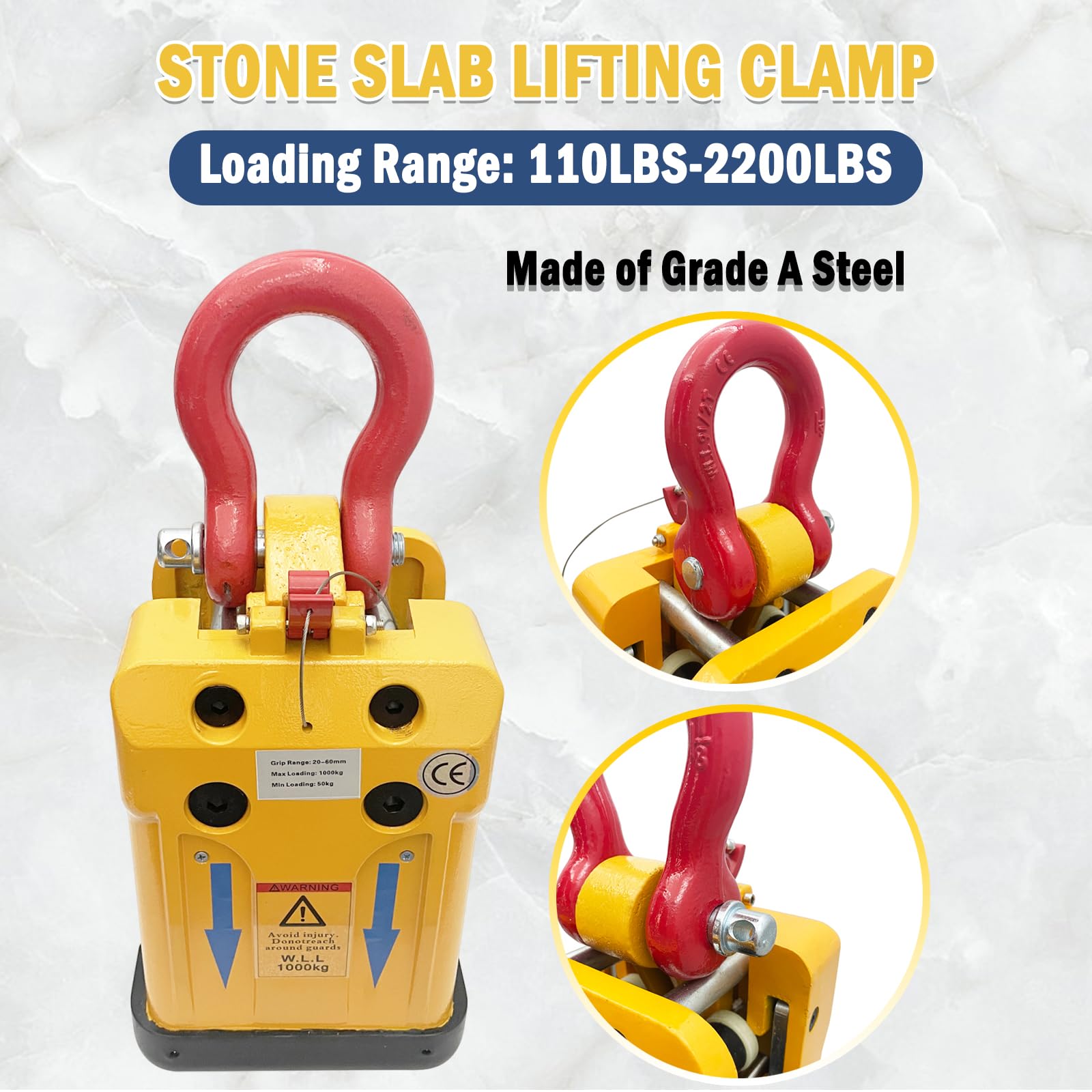 LGXEnzhuo 110-2200LBS Stone Slab Lifting Clamp 0.8