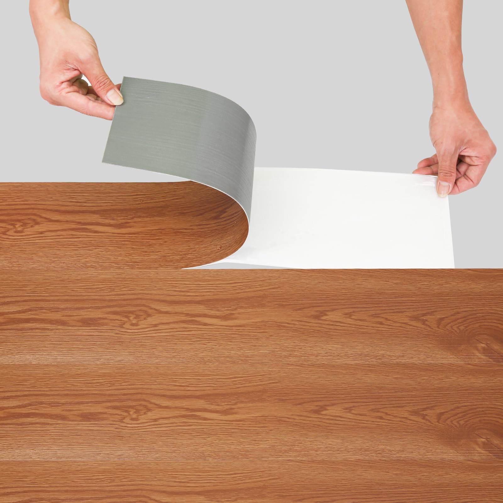 Rivestimento per pavimento in PVC autoadesivo, in PVC effetto legno, antiscivolo e impermeabile, piastrelle adesive per cucina e bagno, 91,5 x 15,2 cm, spessore 1,5 mm (Classic Warm Oak, 70