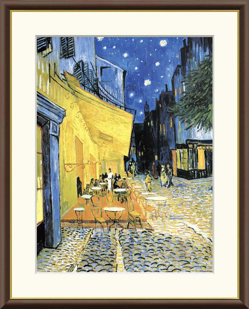 ★秀作★手書き油絵 ゴッホ 夜のカフェテラス 額付 絵画 インテリア 油彩画 Amazon.co.jp: JHA 絵画 アート額絵 世界の名画 ゴッホ「夜のカフェ