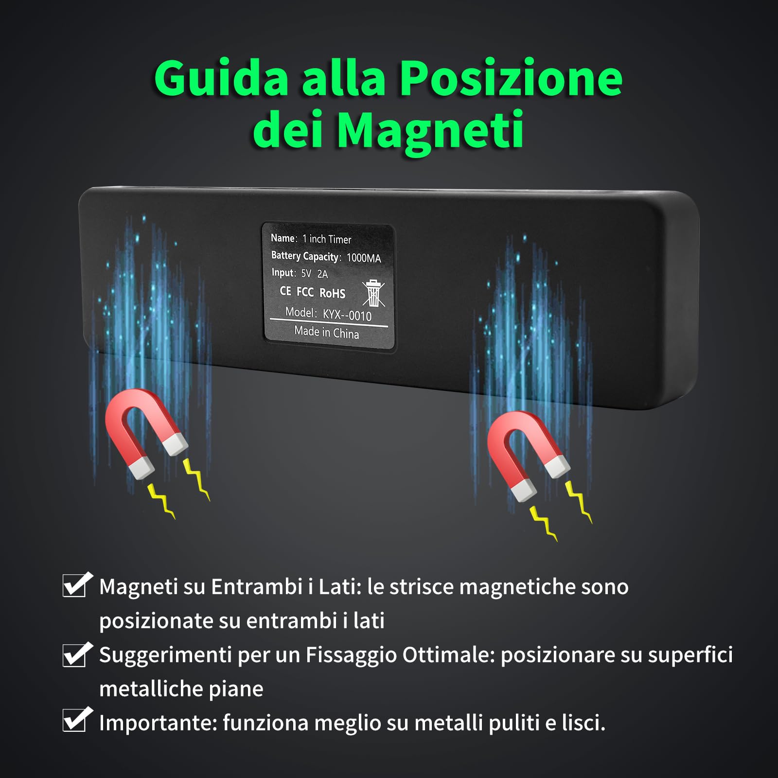 Timer da Palestra, Cronometro Sportivo Portatile, Forte Magnete, Timer a Intervalli, Batteria Potente, Orologio da Parete Digitale 12/24H con Conto alla Rovescia e Time per Casa/Garage