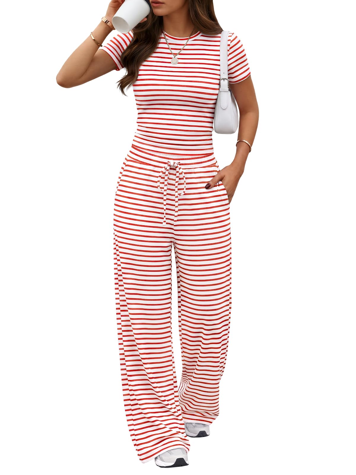 Trendy Queen Women's 2 Piece Matching Summer Lounge Set with Pockets