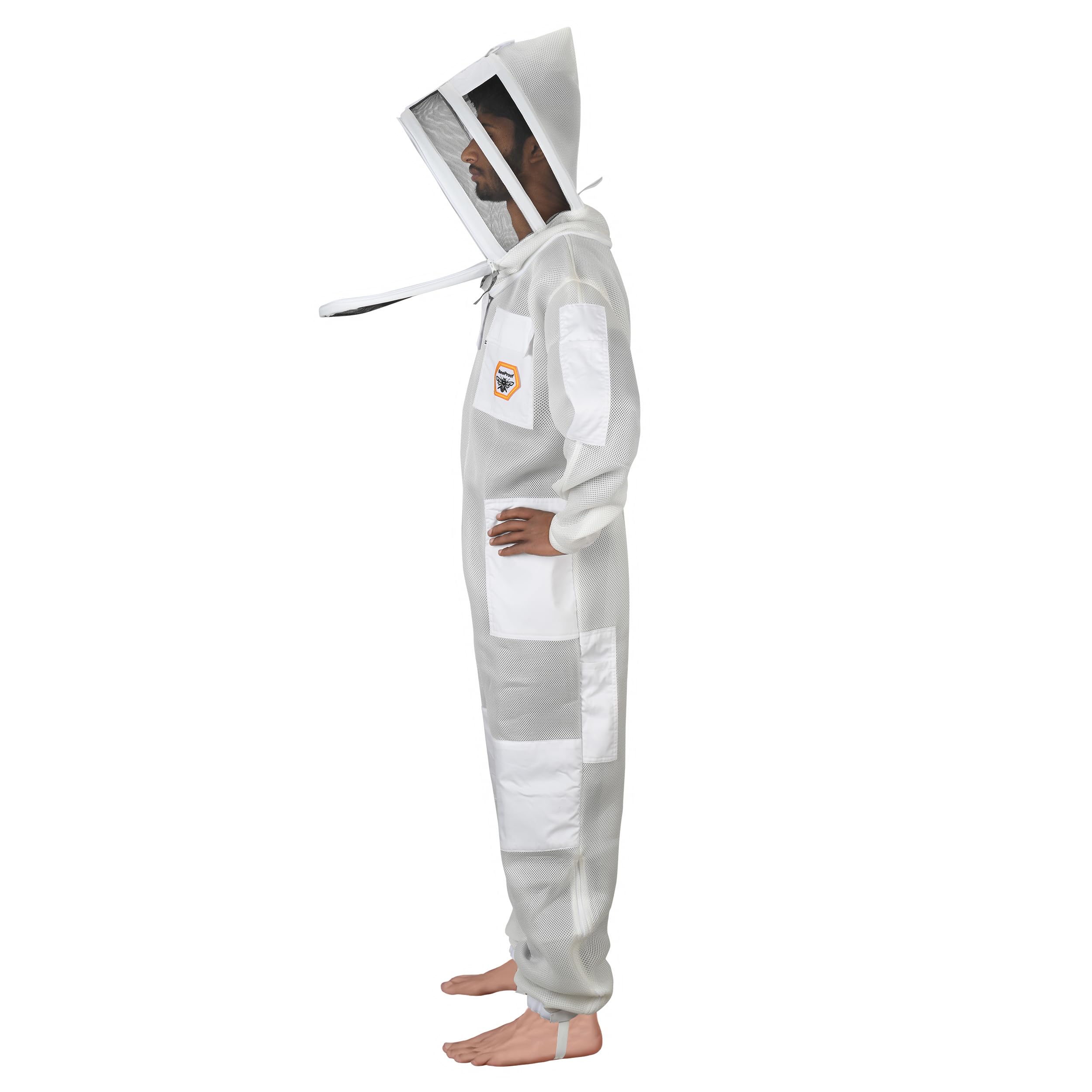 BP-411 - Traje completo de apicultura con sombrero de cerca, malla transpirable, protección contra picaduras, malla de aire ultraligera