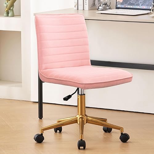 Furnimart Silla de trabajo moderna de escritorio de oficina, bonita silla de oficina tapizada de terciopelo para adolescentes, silla de escritorio