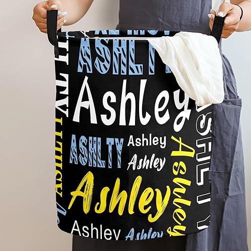 Miniatura 3 de Cesta de lavandería personalizada con nombre, cesta de lavandería plegable con asa para baño, sala de estar, dormitorio