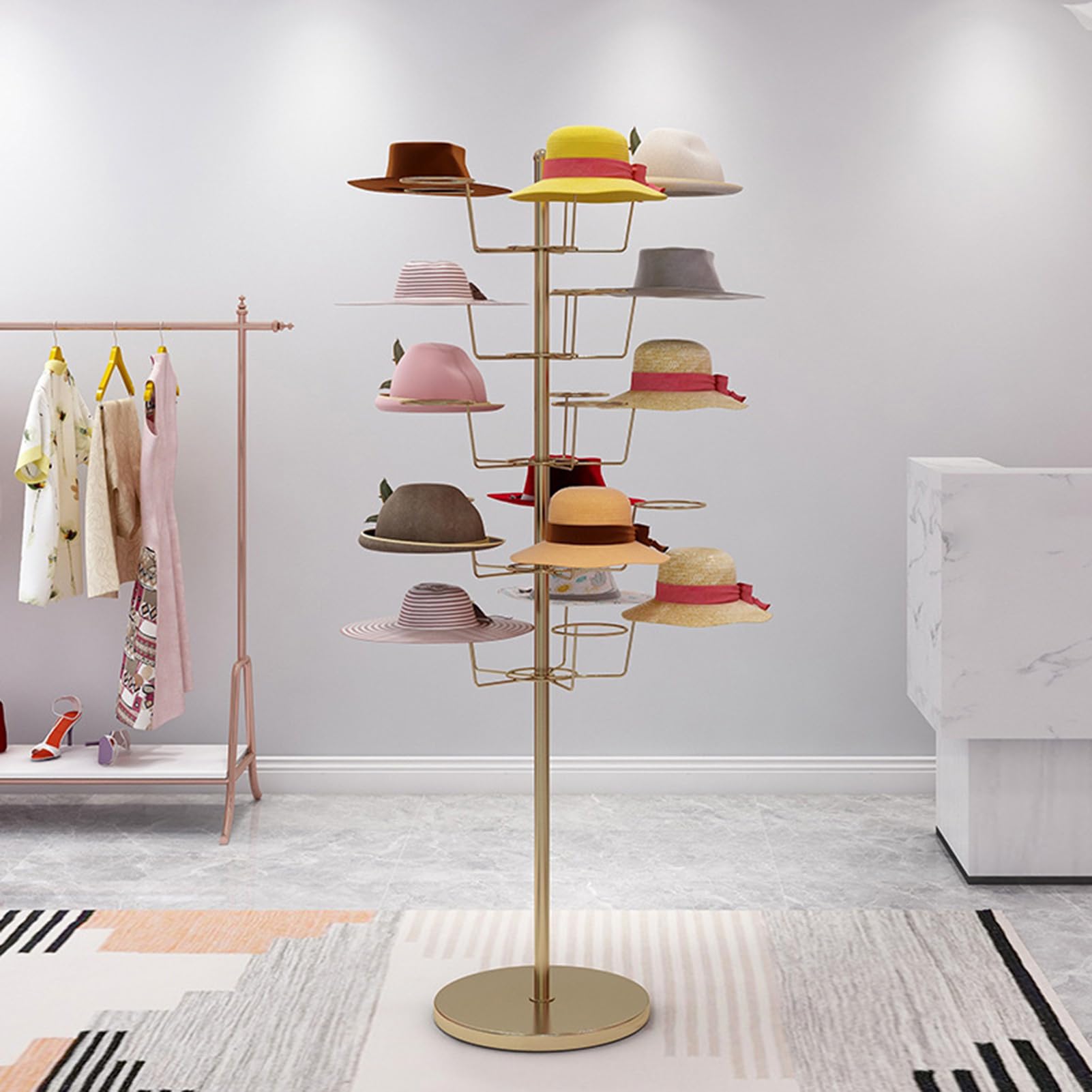 Amazon.co.jp: ディスプレイスタンド 自立式帽子ラックスタンド 金属製