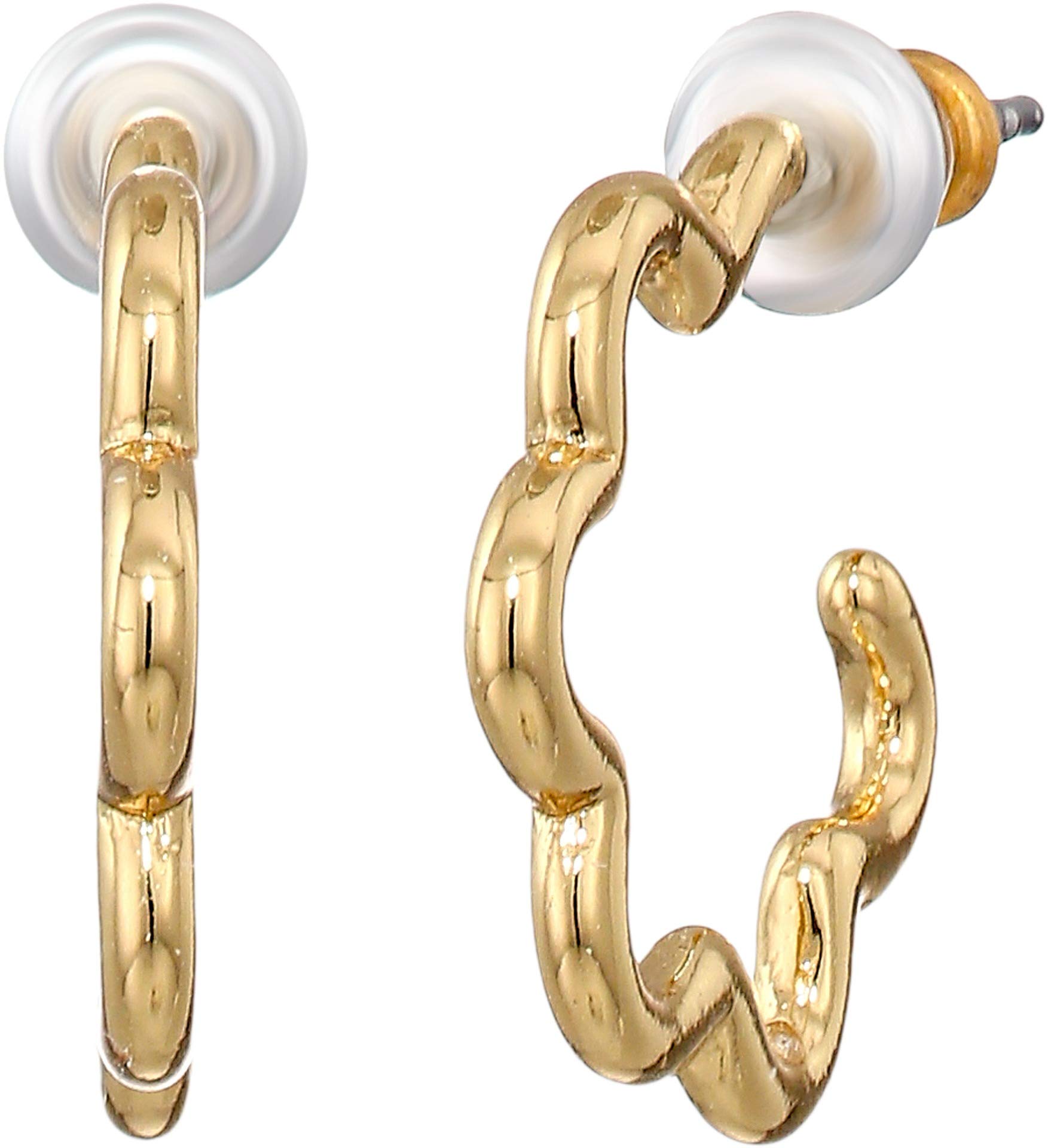 Kate Spade New York Scrunched Scallops Mini Scallop Hoops Gold One Size