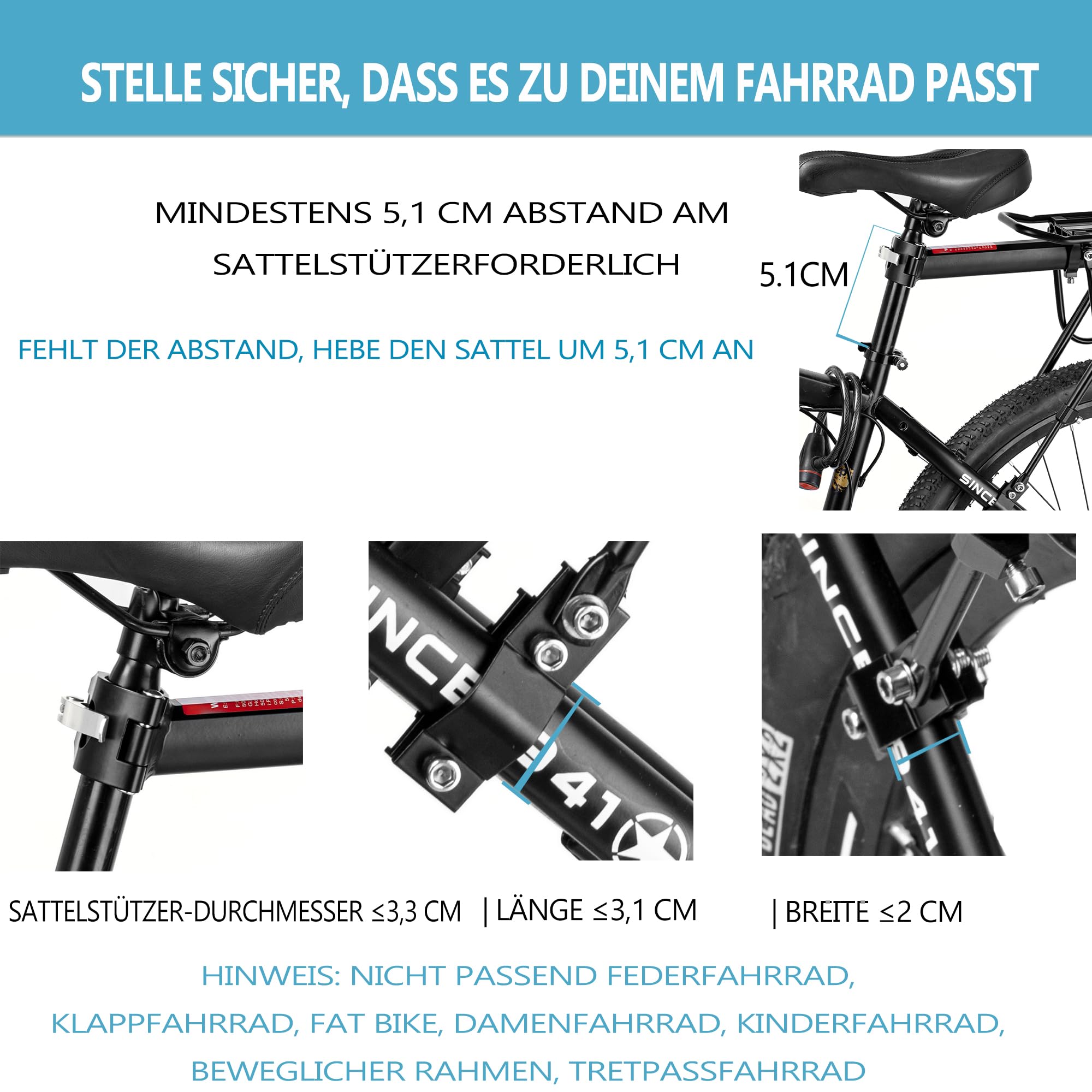 Fahrrad Gepäckträger Set [24-29 Zoll ]- 100KG Tragfähigkeit Fahrrad Gepäckträger Hinten mit Schutzblech und großem Reflektor, Schnellverschluss Fahrradträger für Mountainbike & Rennrad