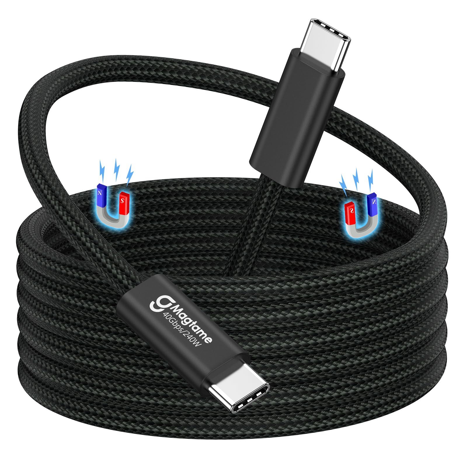 Cavo USB 4 240 W, 2 m, cavo magnetico USB C, supporto display 8K@60HZ, 4K@144HZ 40 Gpbs, cavo USB C a USB C per Phone 15Pro/15ProMax, per Mac_Books, USB C Hub Docking Station