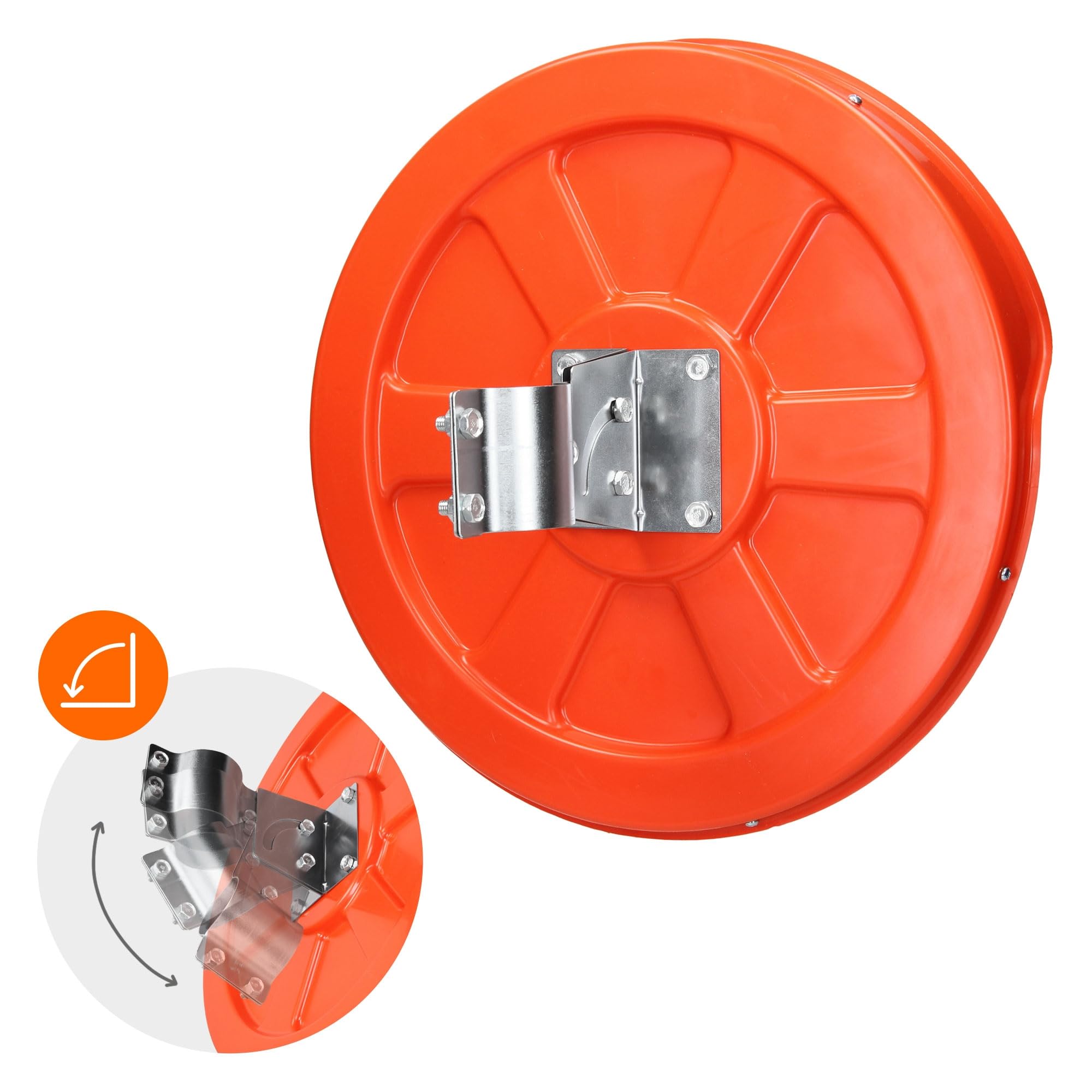 ECD Germany Verkeersspiegel 60 Cm Met Draaibare Bevestiging, Rood, Onbreekbaar, Weerbestendig, Vergemakkelijkt Het In- En Uitstappen, Veiligheidsspiegel Bewakingsspiegel Panoramische Spiegel