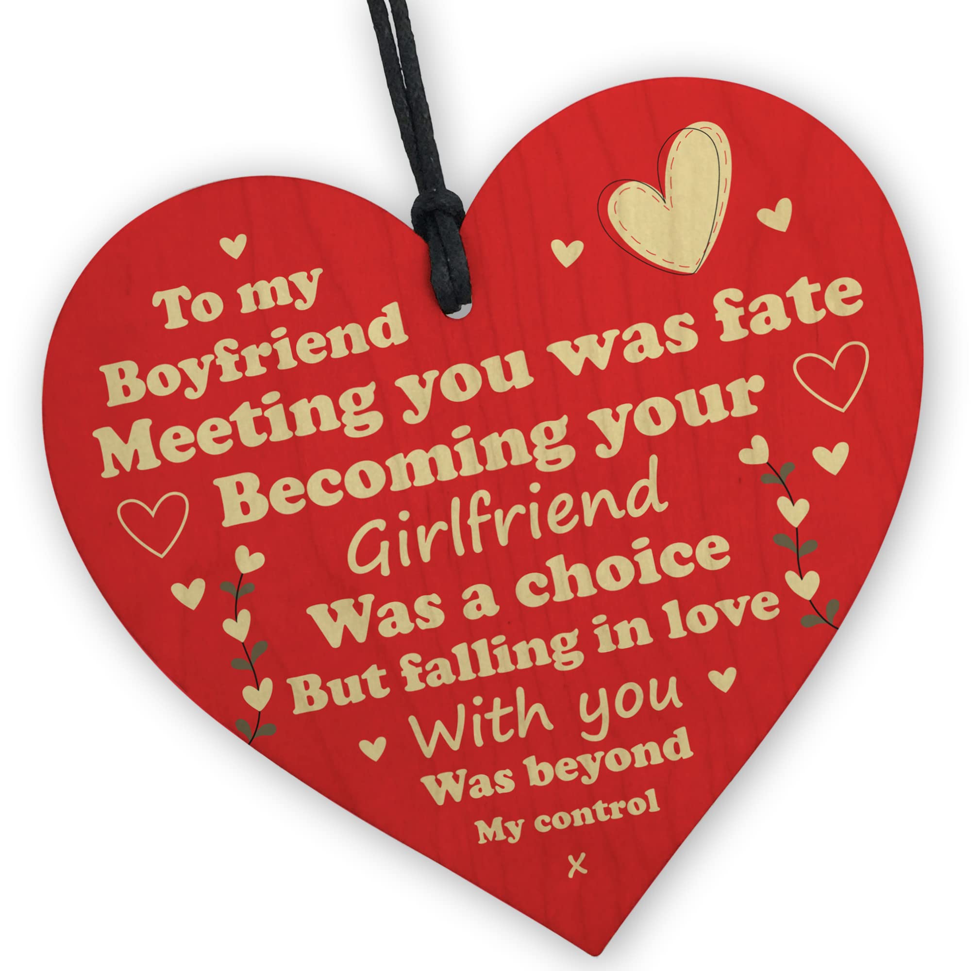 Red Ocean Valentines Gift Boyfriend Red Wood Heart Plaque Gift For Boyfriend For Anniversary Present Gift For Him