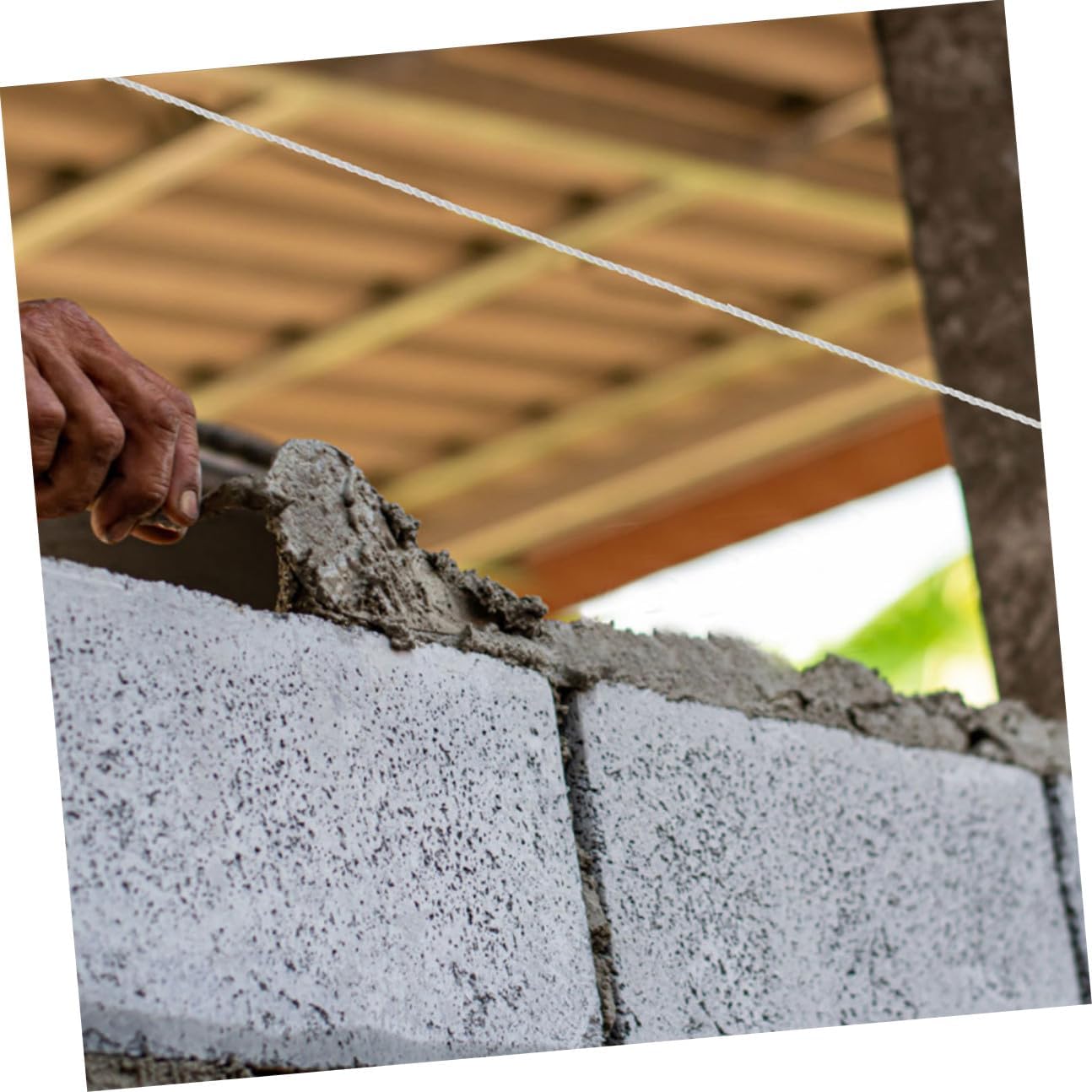 Mikikit Nylon Masonry String Line for Construction Site Use Strong Twisted Nylon Cord for Building and Bricklaying 3 Rolls for Outdoor Projects
