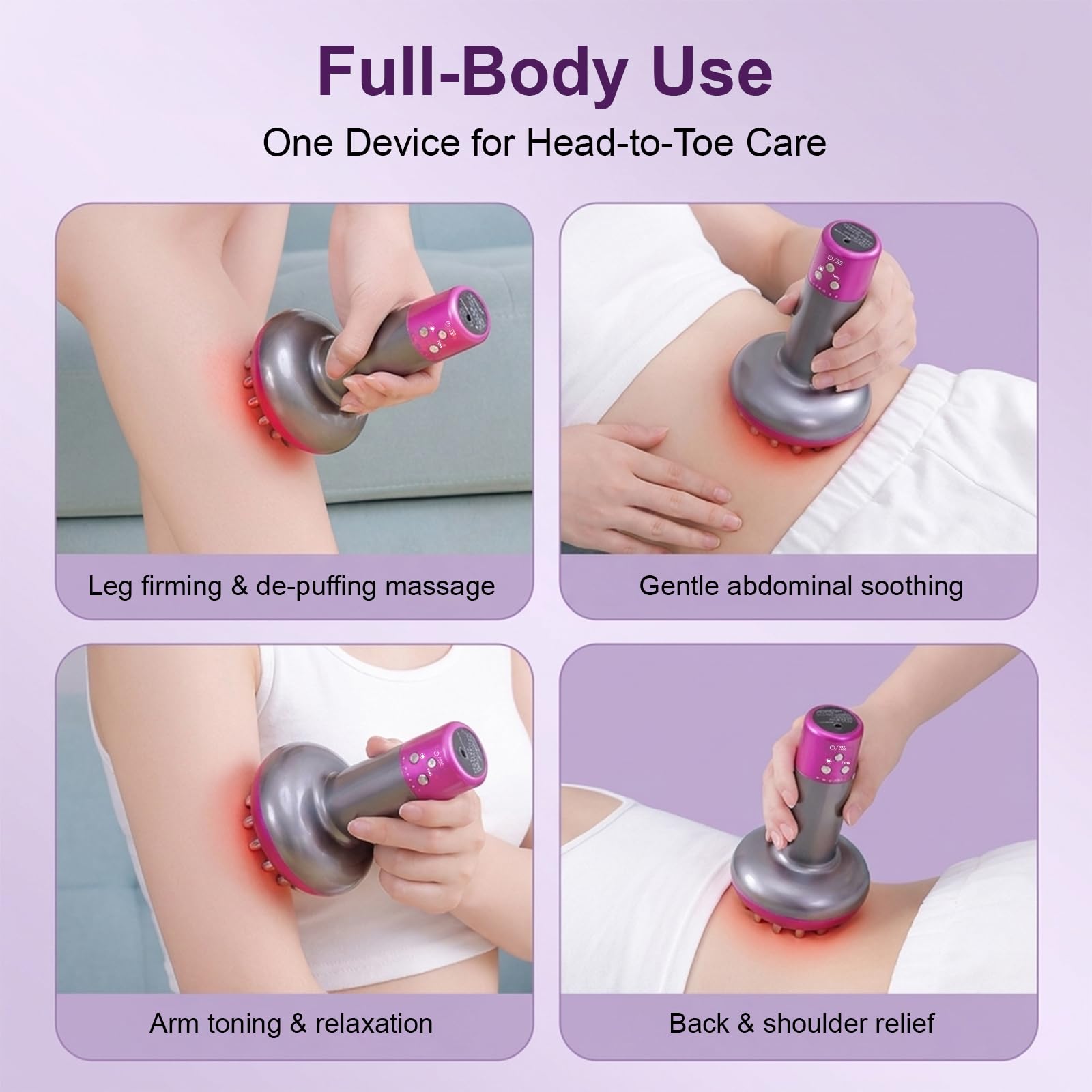 Massaggiatore Anticellulite & Drenaggio Linfatico, con Calore, Luce Rossa, Vibrazione e Microcorrente, 6 Modi per Gambe, Braccia e Addome