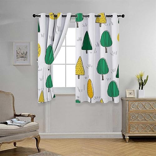 Cortinas para Habitacion Nordic Grommet Short Door Dividers for Rooms Garage Curtain 55Inch Width by 55Inch Length,2 Panels