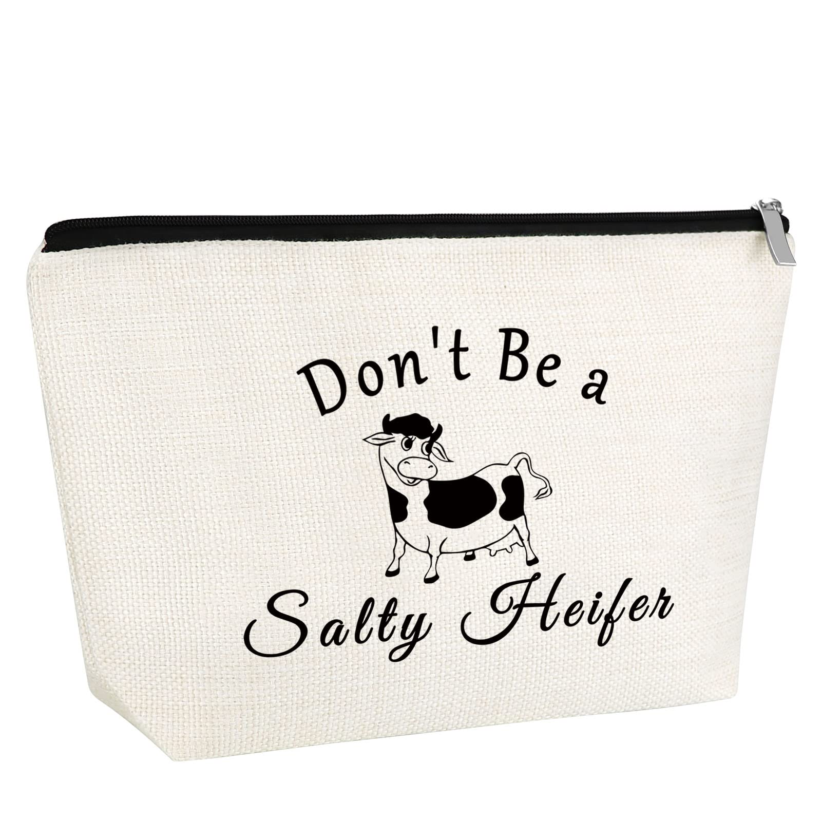 Funny Cow Gifts Makeup Bag Cow Lover Gift Cosmetic Bag Cow Themed Gifts Makeup Pouch Cow Farmer Gift Cute Cow Travel Zipper Pouch Cow Gifts for Cow Lovers friend Sister Birthday Christmas, small