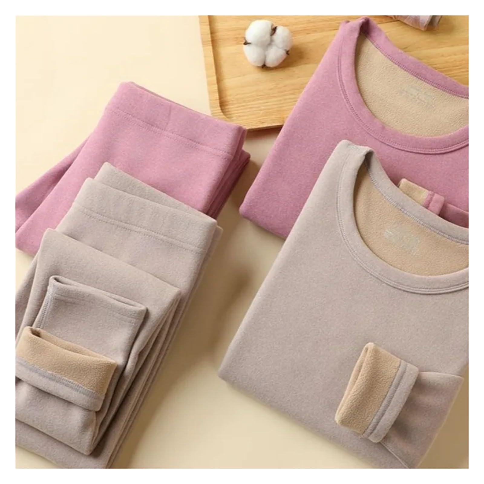 Conjunto De Ropa Interior TéRmica Para Mujer Conjunto de ropa interior térmica for mujer, conjuntos gruesos de invierno for mujer, ropa interior a la moda for mujer, conjunto de medias sin costuras Co