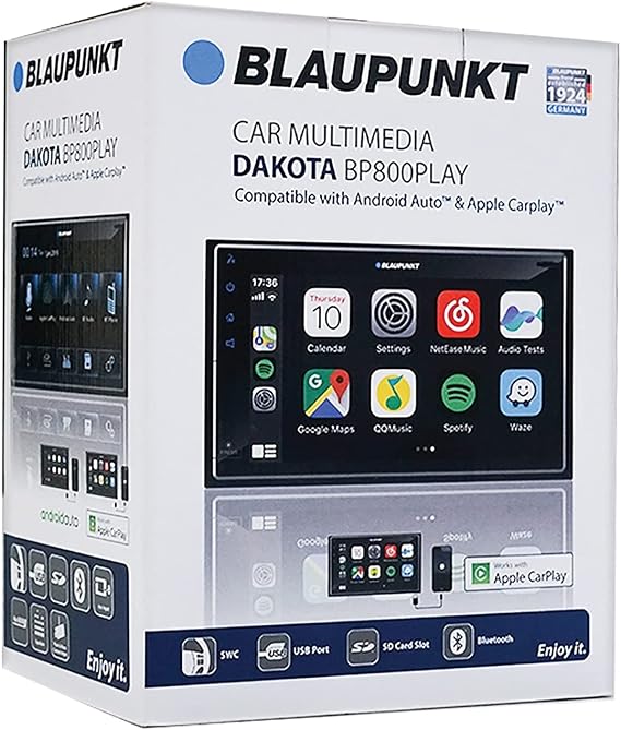 Blaupunkt BP800PLAY Dakota BP800PLAY 6.8-in. Double-DIN Digital Media Receiver with Bluetooth, Apple CarPlay, and Android Auto