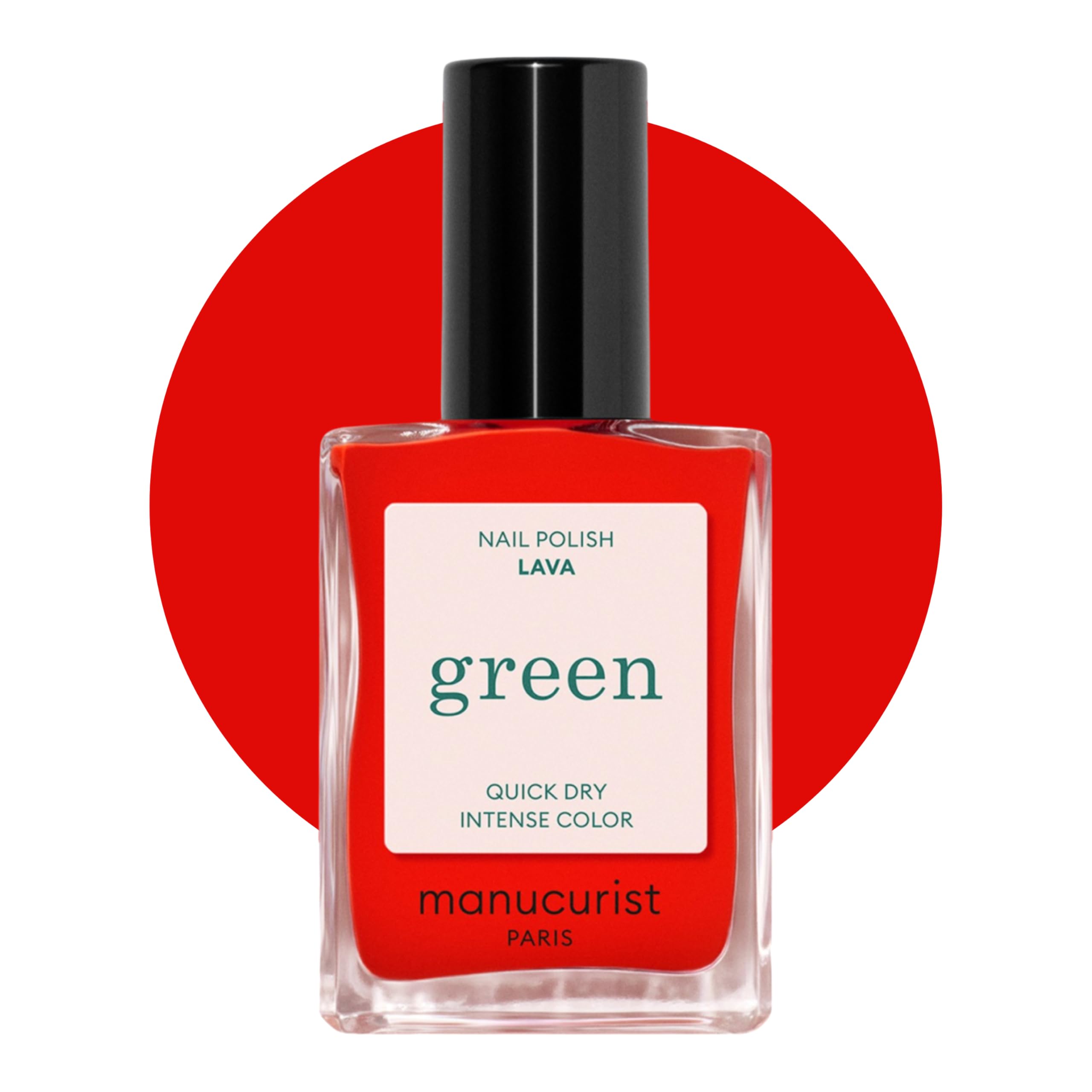 Manucurist Green Vernis à Ongles Rouge Lava - Vernis à Ongles Classique 9-​Free, Vegan et Bio Sourcé - Effet Manucure professionnelle - Vernis Manucurist - Vernis Ongles - Nail Polish - 15ml