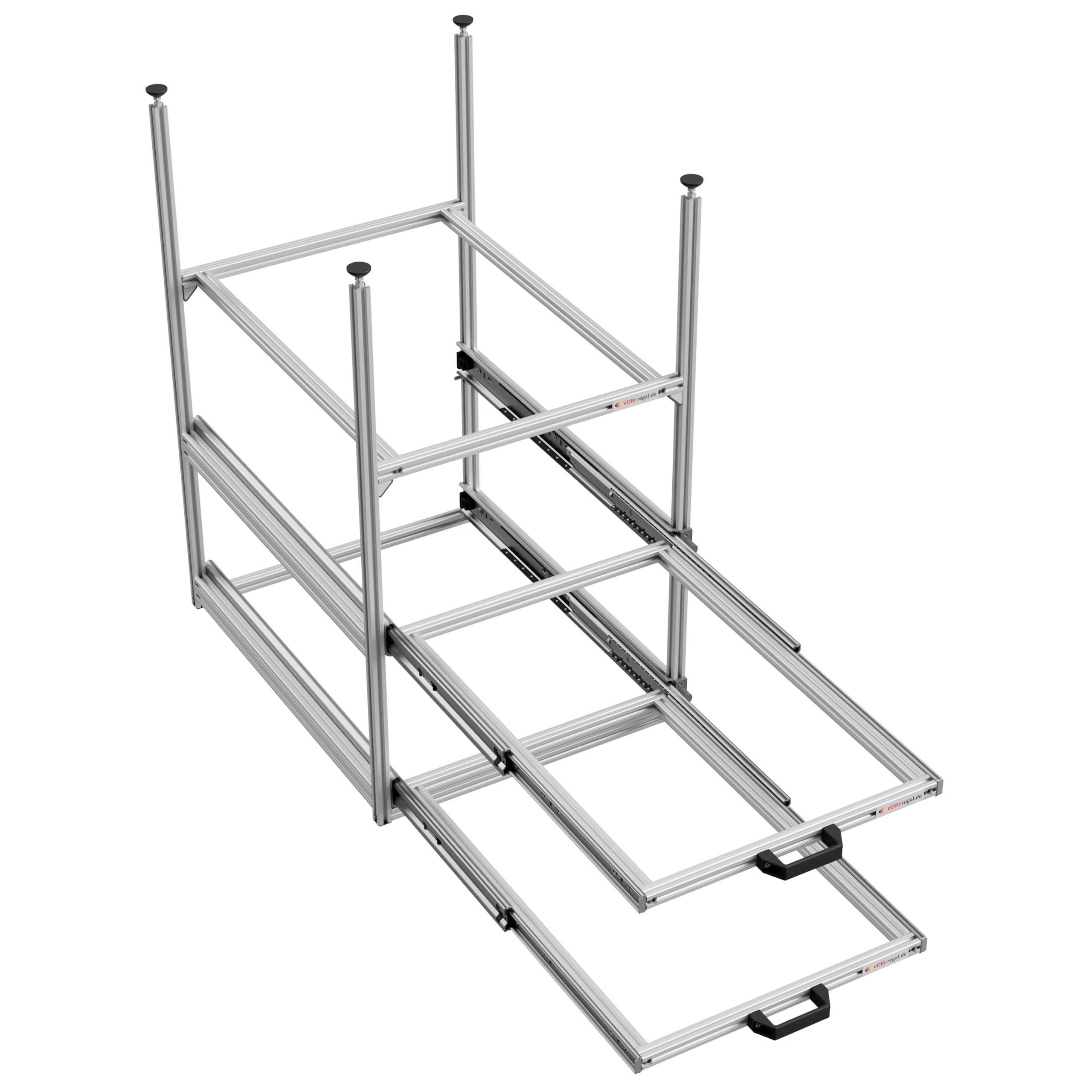 VOBI Wohnmobil Regal Regalsystem Tower 4-600, mit Auszügen, 475x610 mm (2 Auszüge und 1 Rahmen)