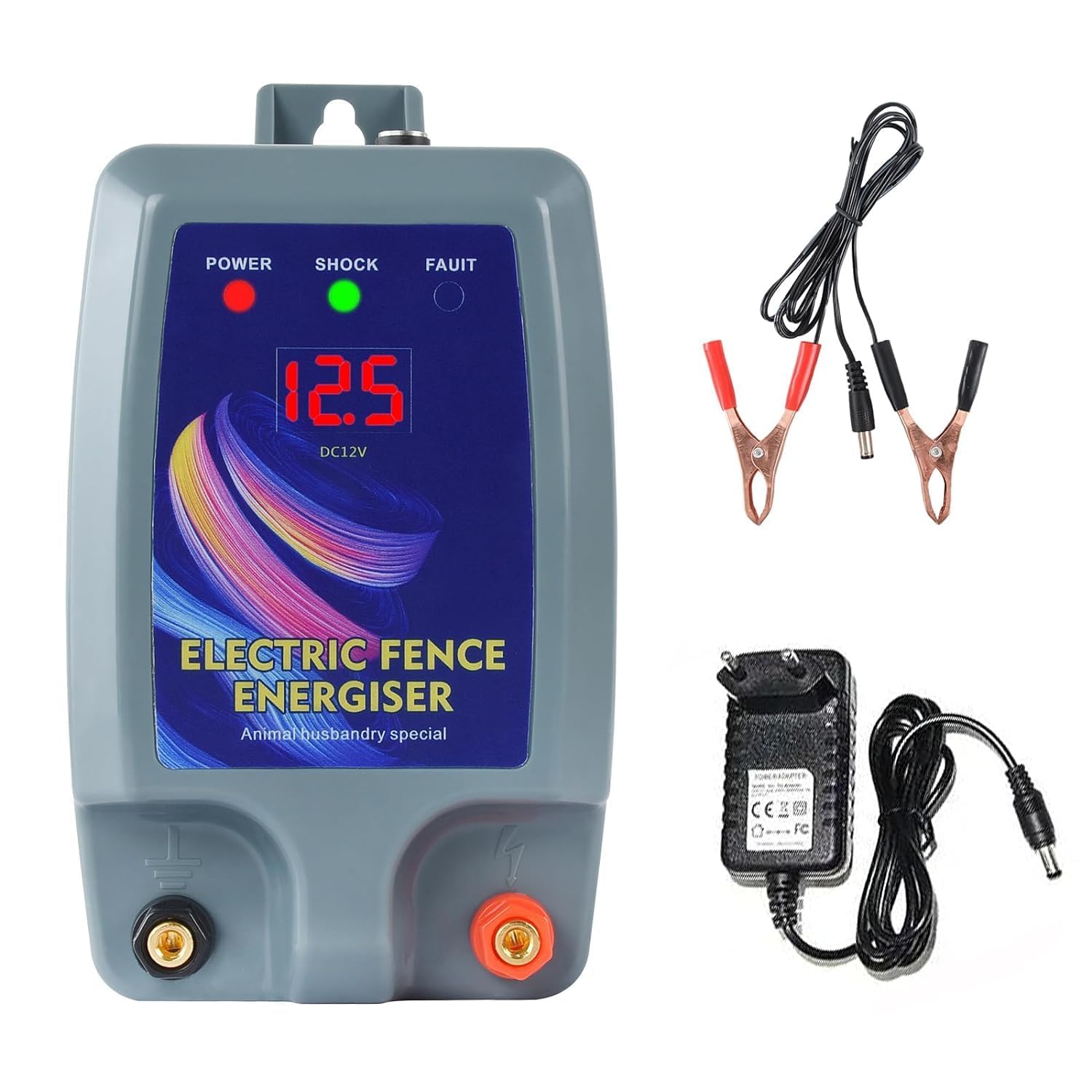 Elettrificatore Per Recinzione Elettrica 15/20 Km – Alimentazione AC/batteria 12V, Con Display Digitale, Per Bestiame, Cavalli E Uccelli