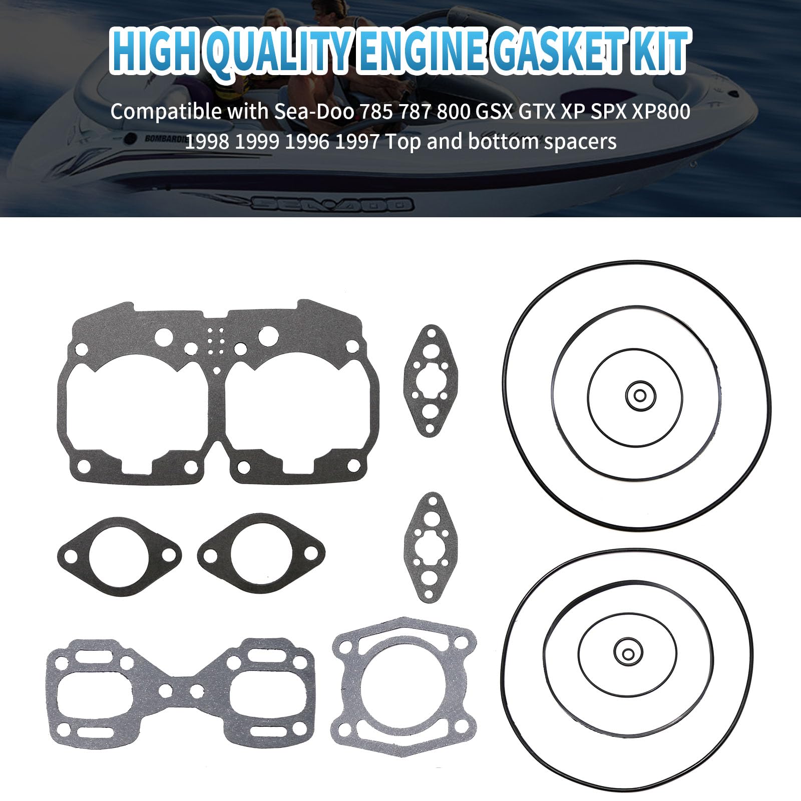 Amazon.com: Top And Bottom End Gasket Kit, Replacement for Sea-Doo