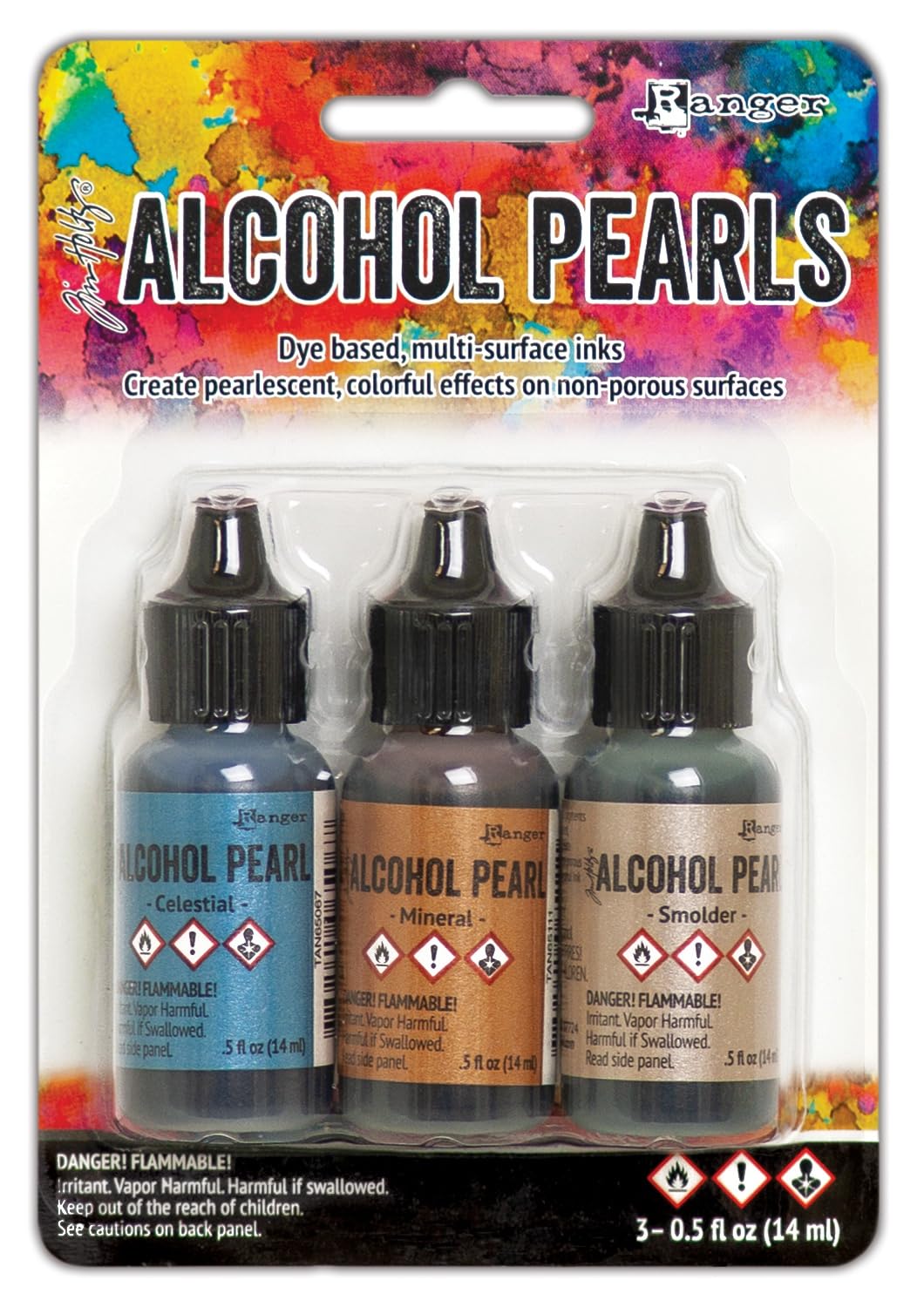 Ranger Kit de perles d'encre à l'alcool, Bleu Gris/Bronze/Beige Marron, Taille M, Set de 3 Pièces
