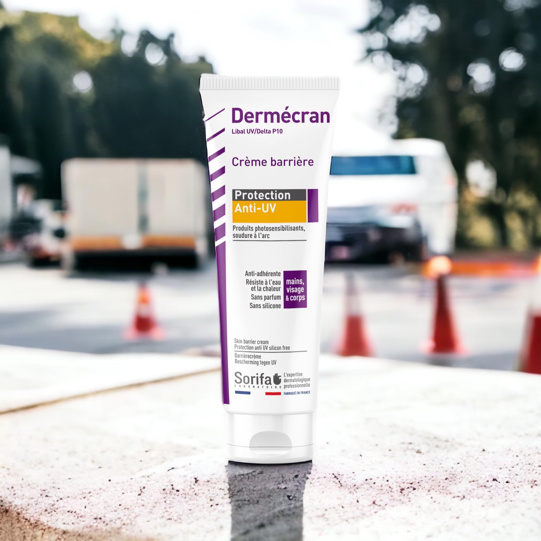 Juego de 3 – Dermecran – Crema barrera – Protección UV – Soldadura – Productos fotosensibilizantes – Manos, cara y cuerpo – Alta tolerancia – Tubo 125 ml.
