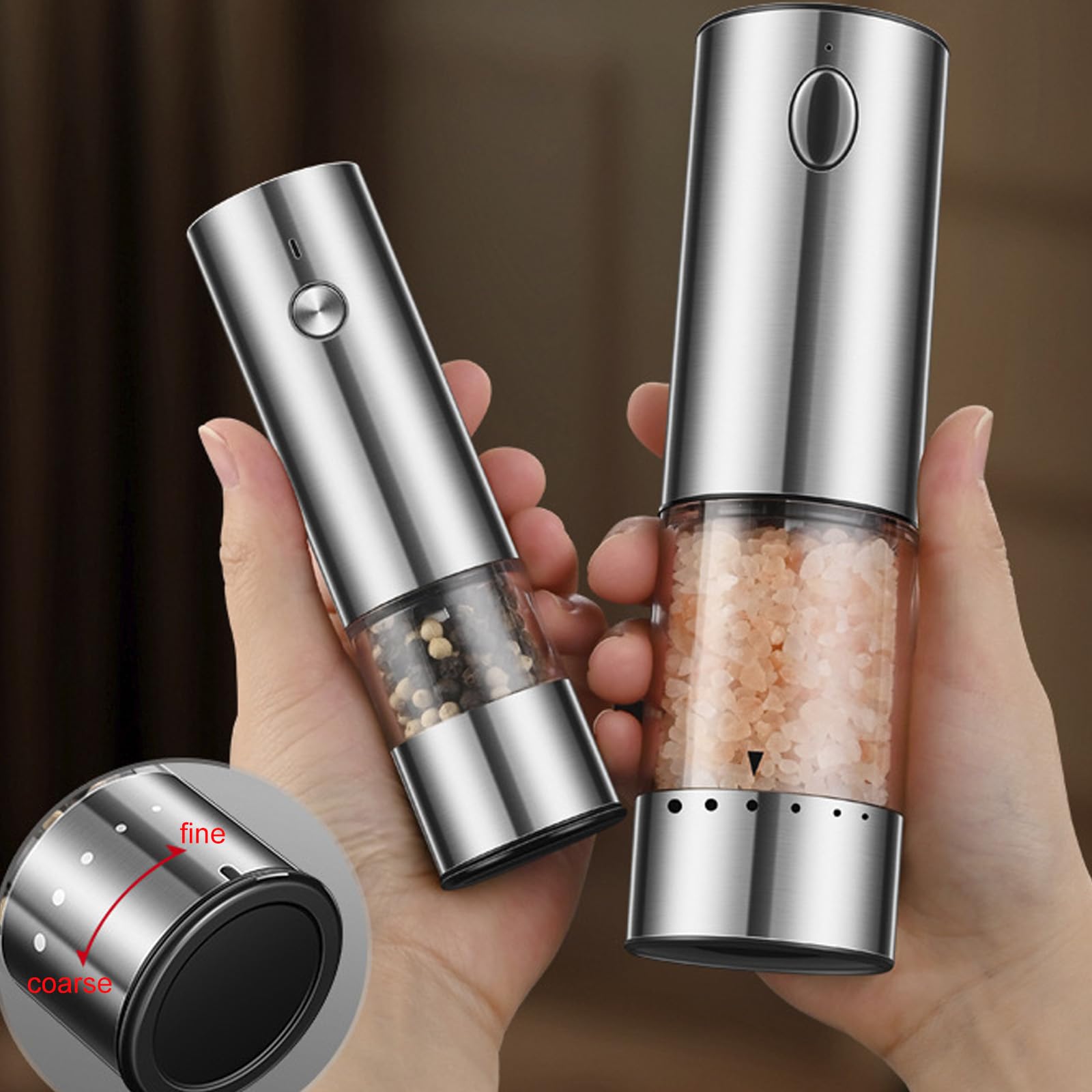 Portable Electric Spices Grinders Salts And Peppers Mill With Adjustable Grinder Setting And Charging Dock