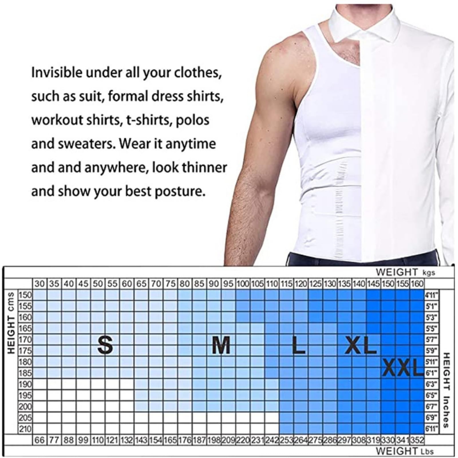 3-pak męska koszulka kompresyjna modelująca figurę, podkoszulek wyszczuplający brzuch kamizelka treningowa tanktop Shapewear