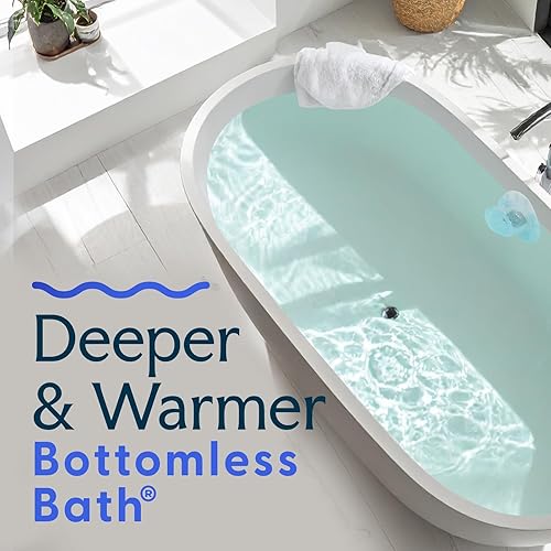 Vista 2 de SlipX Solutions Bottomless Bath - Cubierta de drenaje de desbordamiento para tina, añade pulgadas de agua a la tina para un baño más cálido