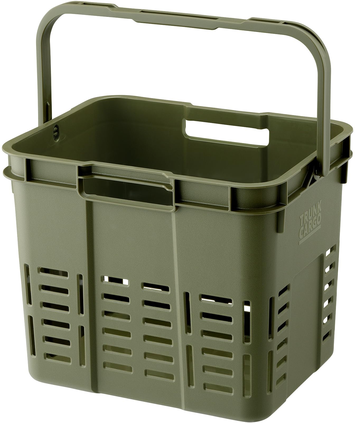 RISU GHON214 Storage Basket, Trunk Cargo, Mesh Cargo, Green, 3.6 gal (16 L), Made in Japan, Handle, Basket, Camping, Plastic, Stylish, Picnic Dividers