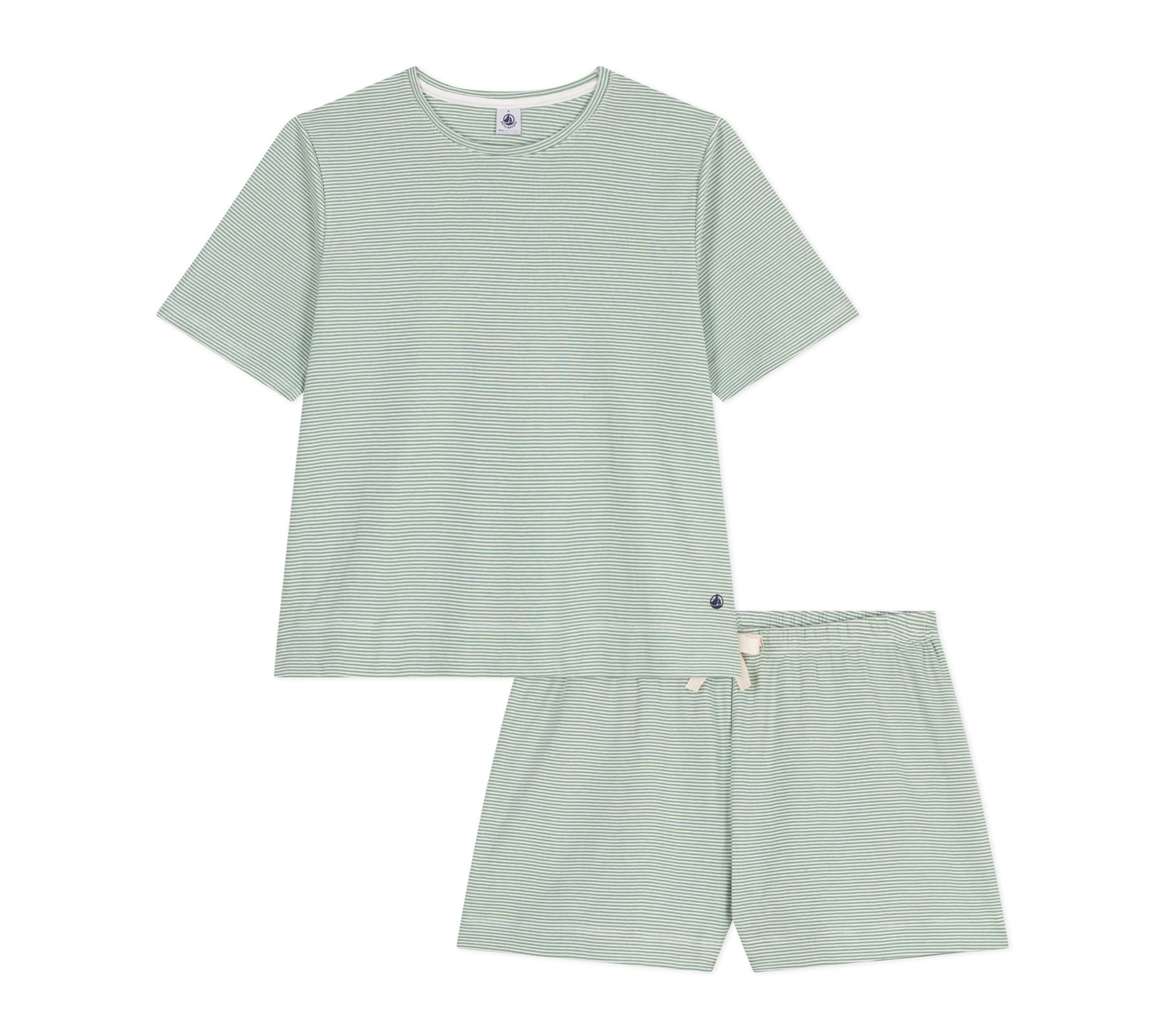 Petit Bateau Pyjama Short Femme en Coton À Rayures A0eam01 Vêtements Nuit Femme
