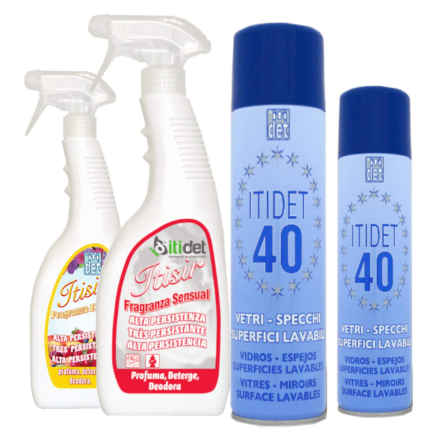 itidet Linea Top flaconi Assortiti di detergenti eccellenti per vetri e profumatori Ambienti