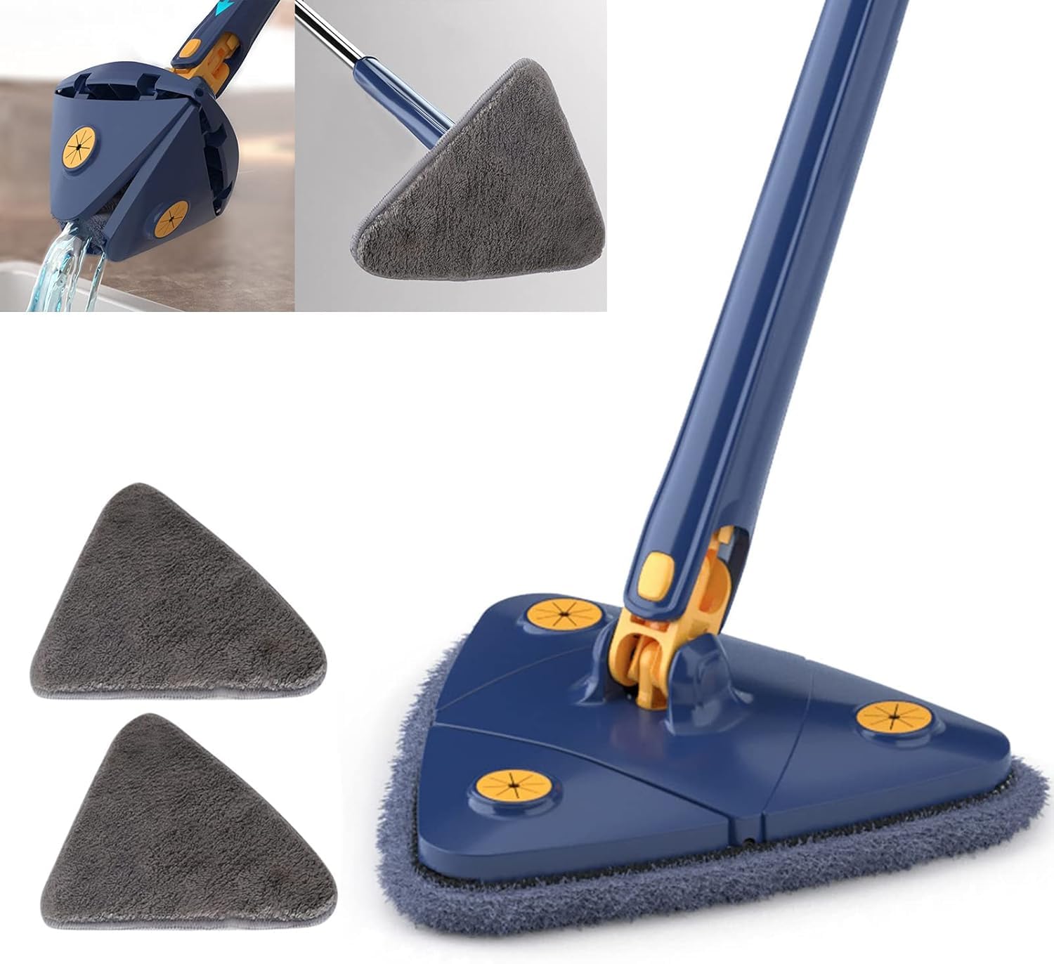 Serpillère triangulaire automatique pour nettoyer les angles sans se baisser