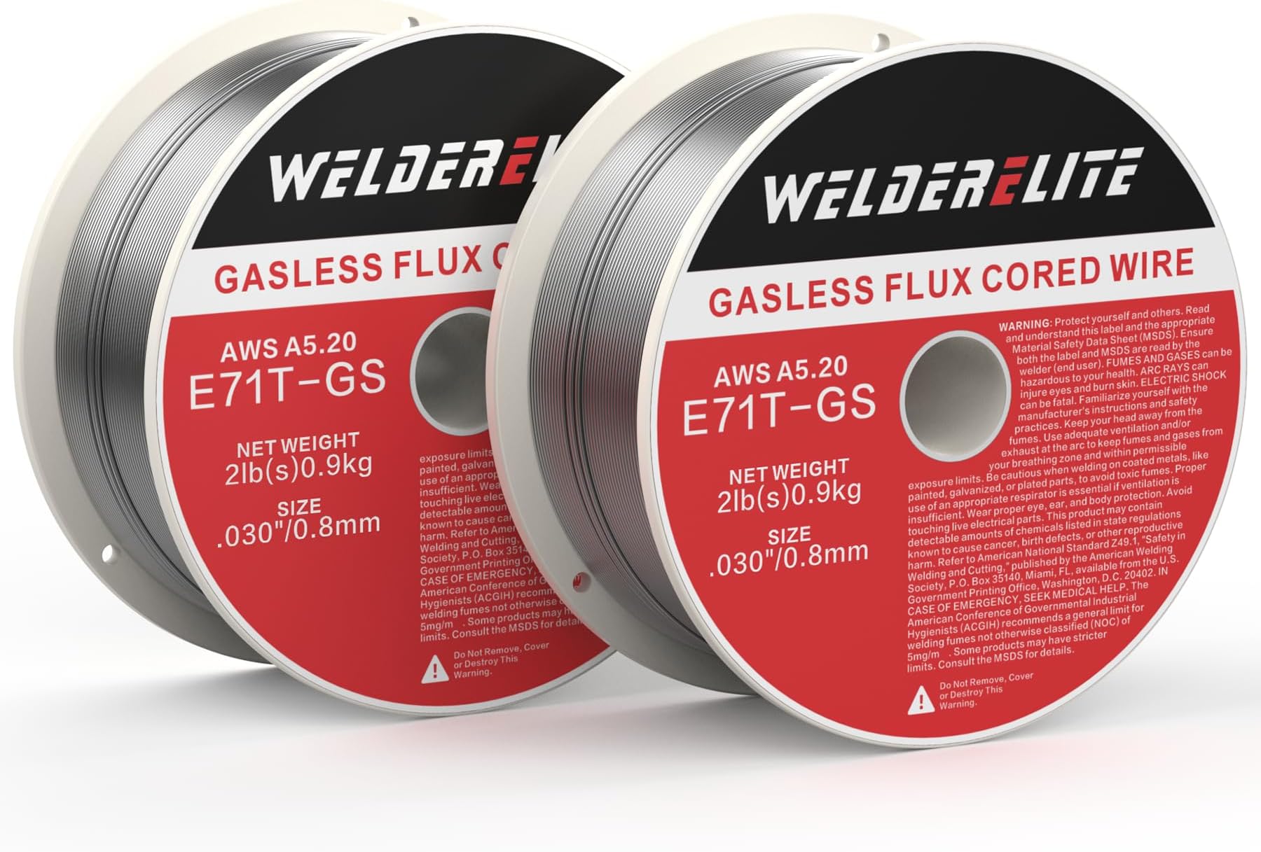 2-Pack 0.030" Flux Core Welding Wire (2lb Each) – E71T-GS Gasless MIG Wire