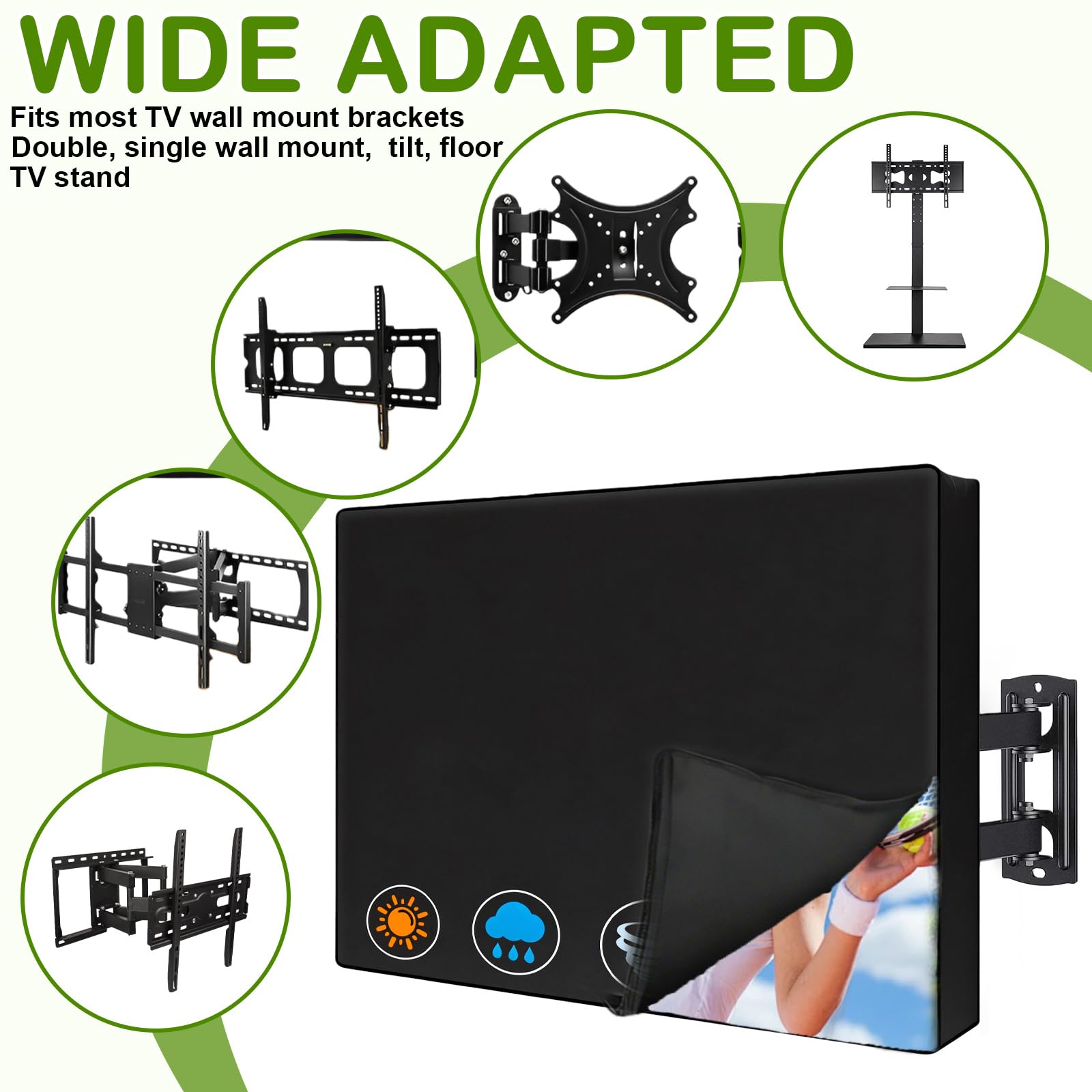 Copertura TV 40-42 pollici protezione schermo antipolvere 210 Oxford rivestimento PVC resistente intemperie universale