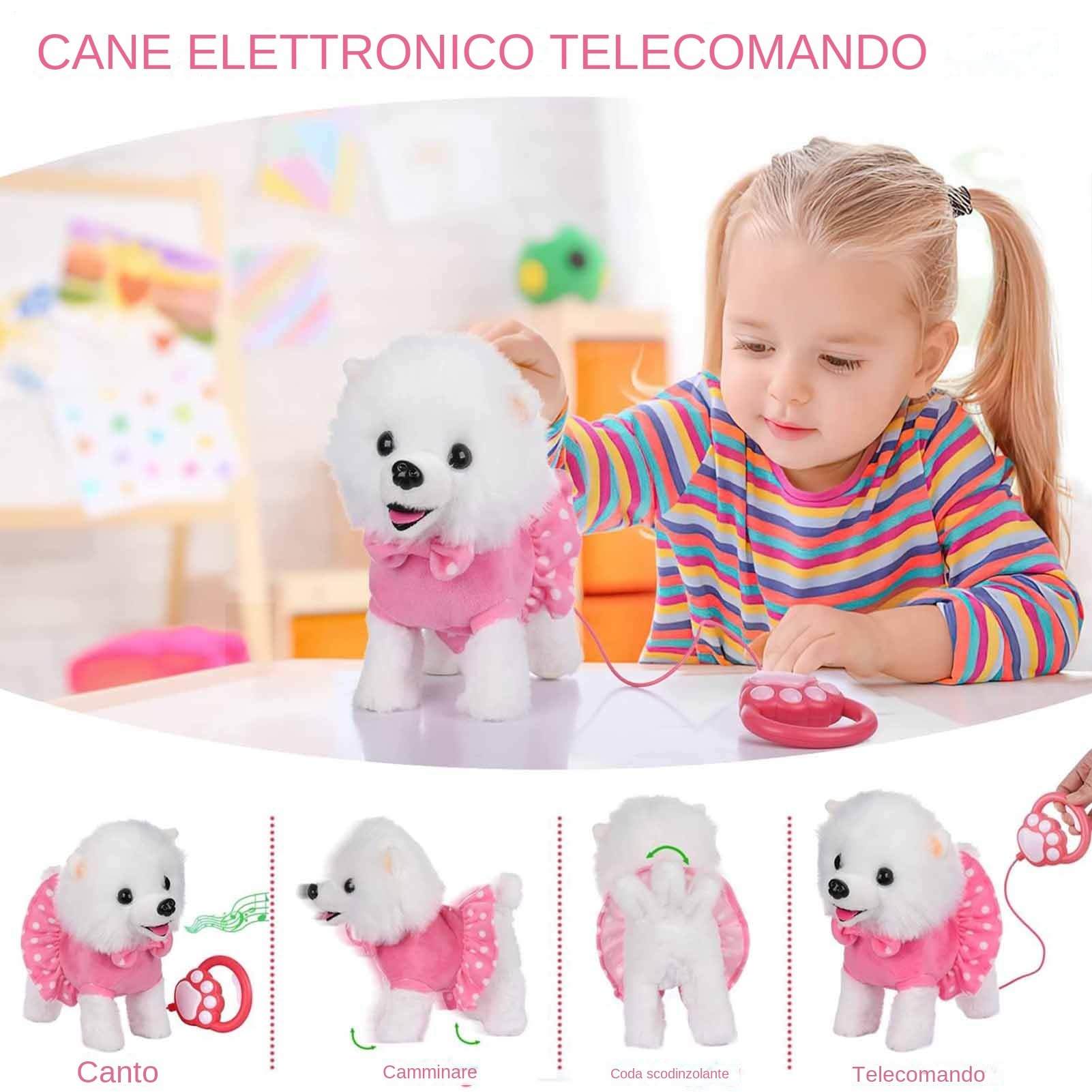 Cane Giocattolo che Cammina Bambola di Peluche Elettrica Interattiva