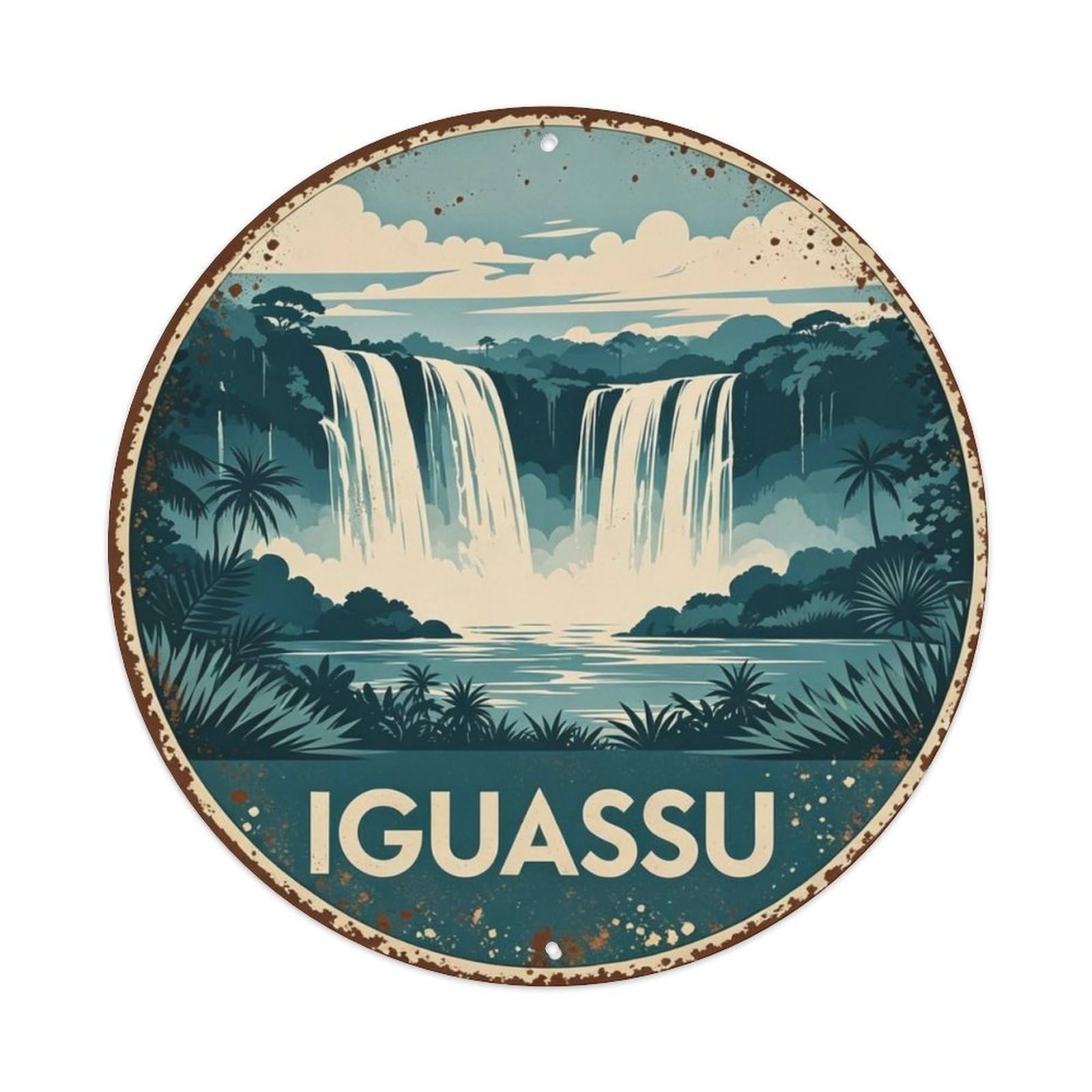Iguassu Falls Metal Tin Sign Plaque