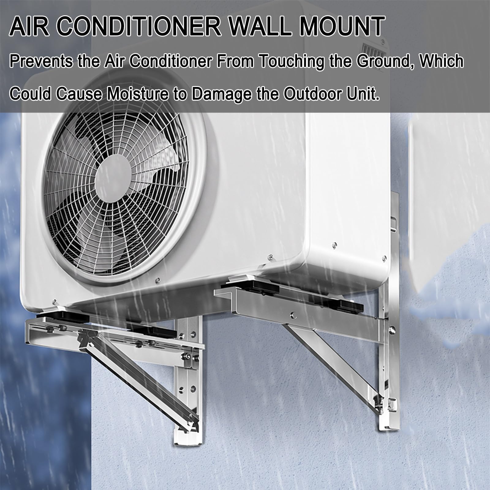 Wandkonsole Klimaanlage, Klima Splitgerät Wandkonsole mit Anti-Vibrations-Pads, aus Edelstahl für Bis zu 380 Kg (43x43x33cm/17x17x13in)