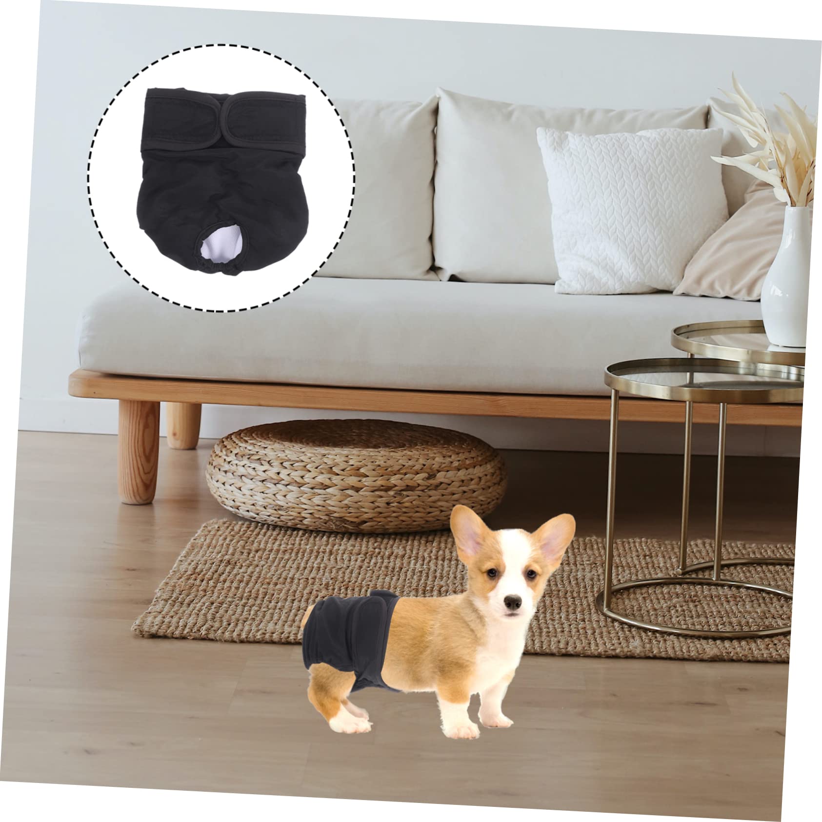 Didiseaon 4piezas Pañal Sanitario Reutilizable para Perros Bragas Absorbentes Ajustables para Mascotas Protección Período Fisiológico Diseño Elegante